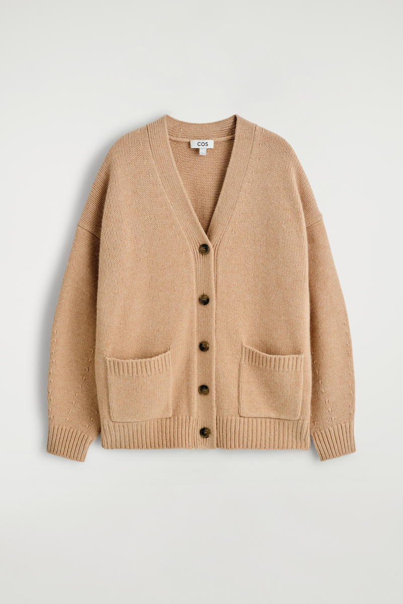 Cos Oversized Cashmere-blend Cardigan In Neutral
