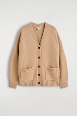 OVERSIZED MERINO WOOL CARDIGAN — OATMEAL MÉLANGE 2