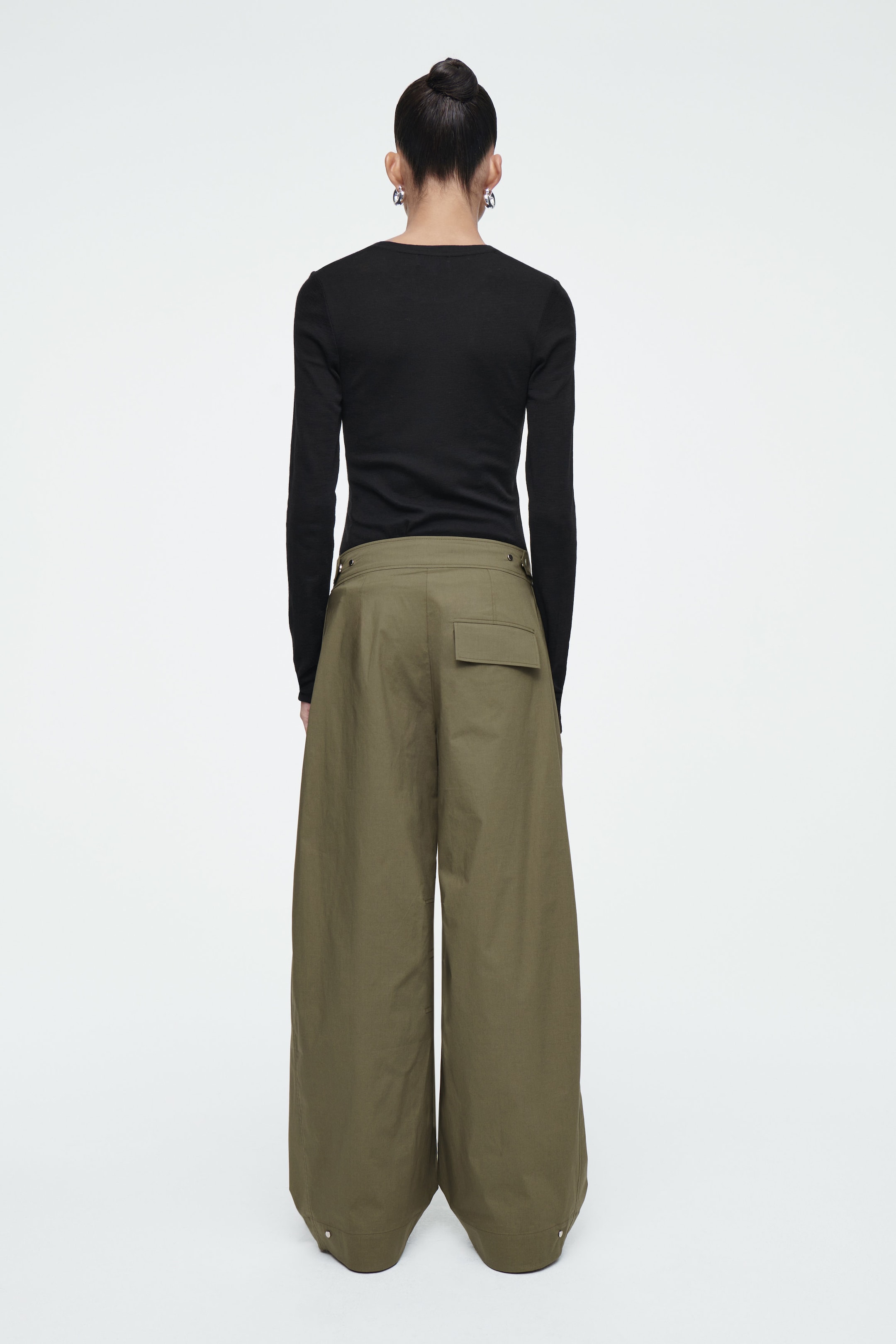 BARREL-LEG UTILITY TROUSERS