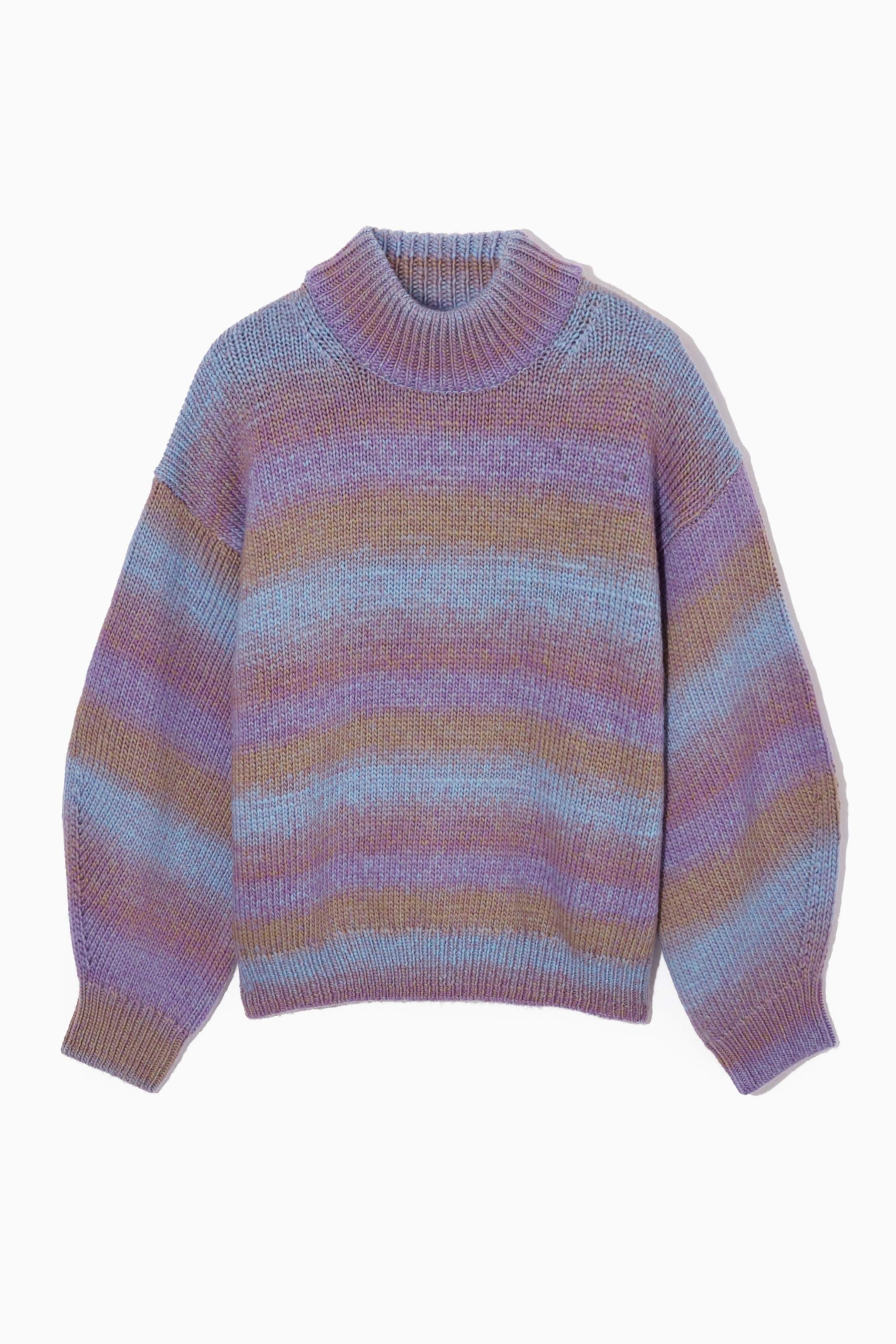 Grotere afbeelding bekijken: STRIPED WOOL MOCK-NECK JUMPER - LILAC / STRIPE - DAMES | H&M NL 1