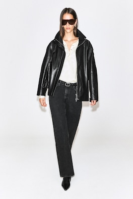 CHORD STRAIGHT-LEG JEANS — FADED BLACK 1