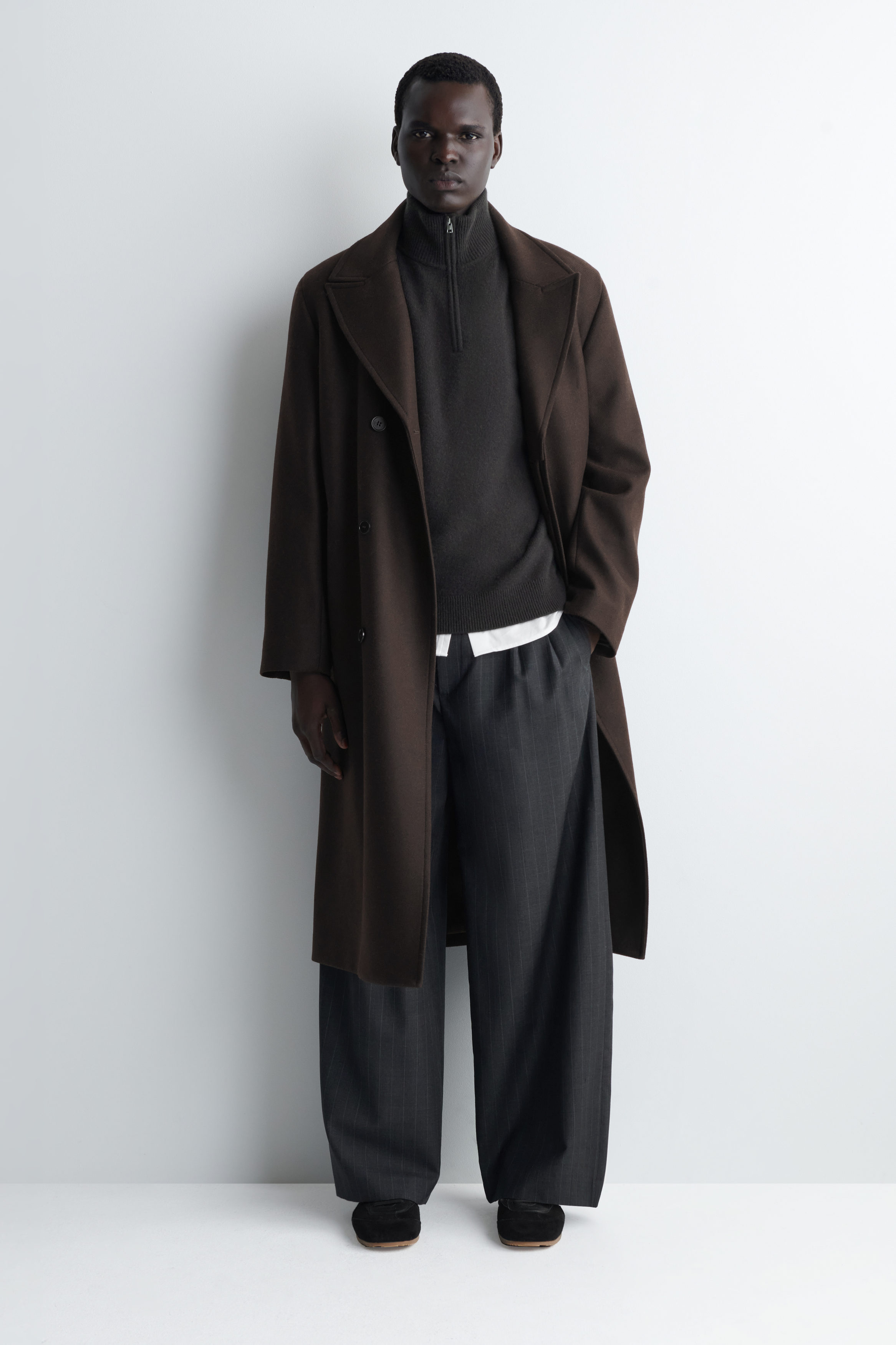 PS Paul Smith Women's Black Wool Wide-Leg Trousers | King's Cross