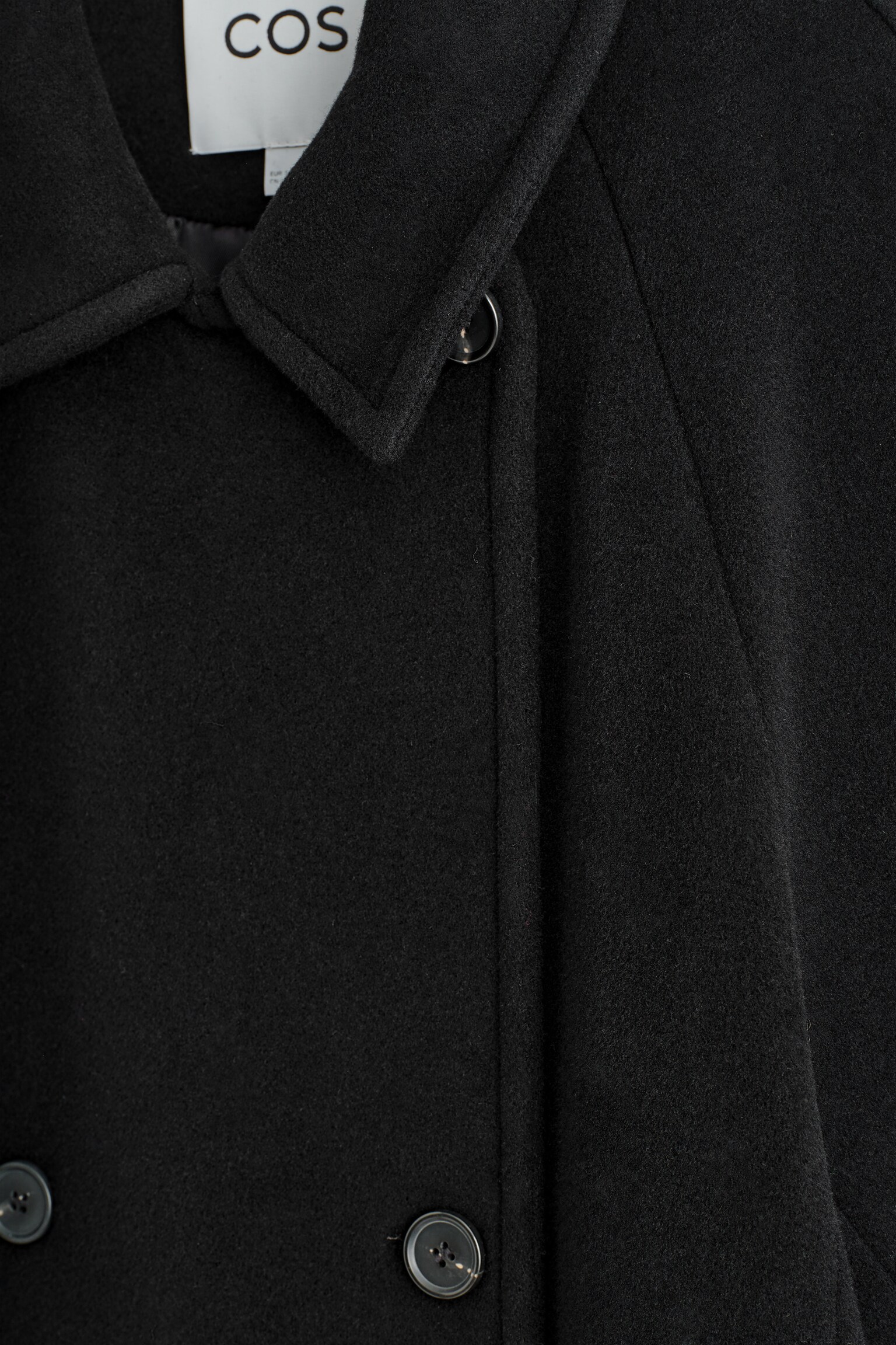 OVERSIZED DOUBLE-BREASTED WOOL COAT - NEGRO/VERDE OSCURO - 5