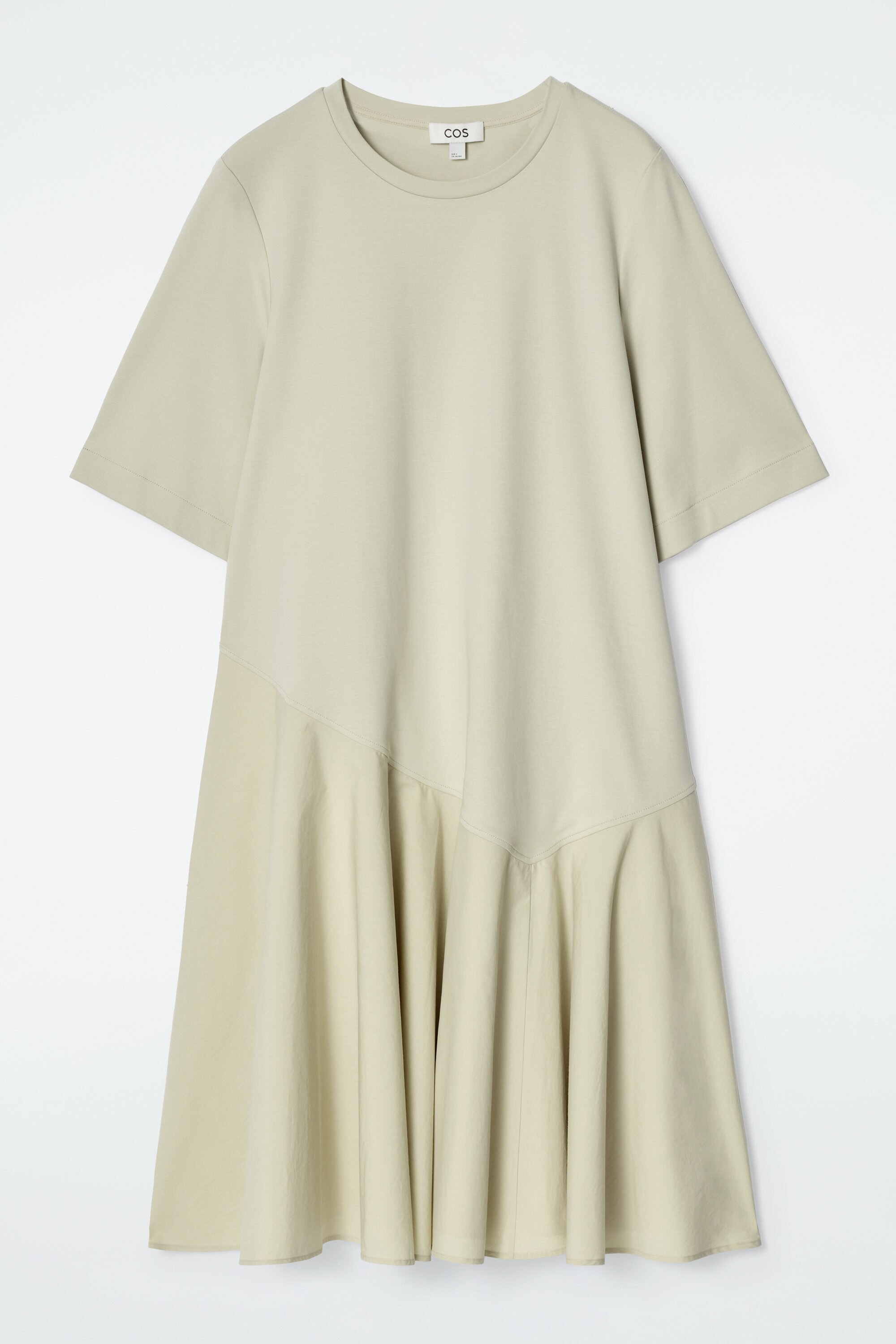 ASYMMETRIC MINI T-SHIRT DRESS - PISTACHIO | COS