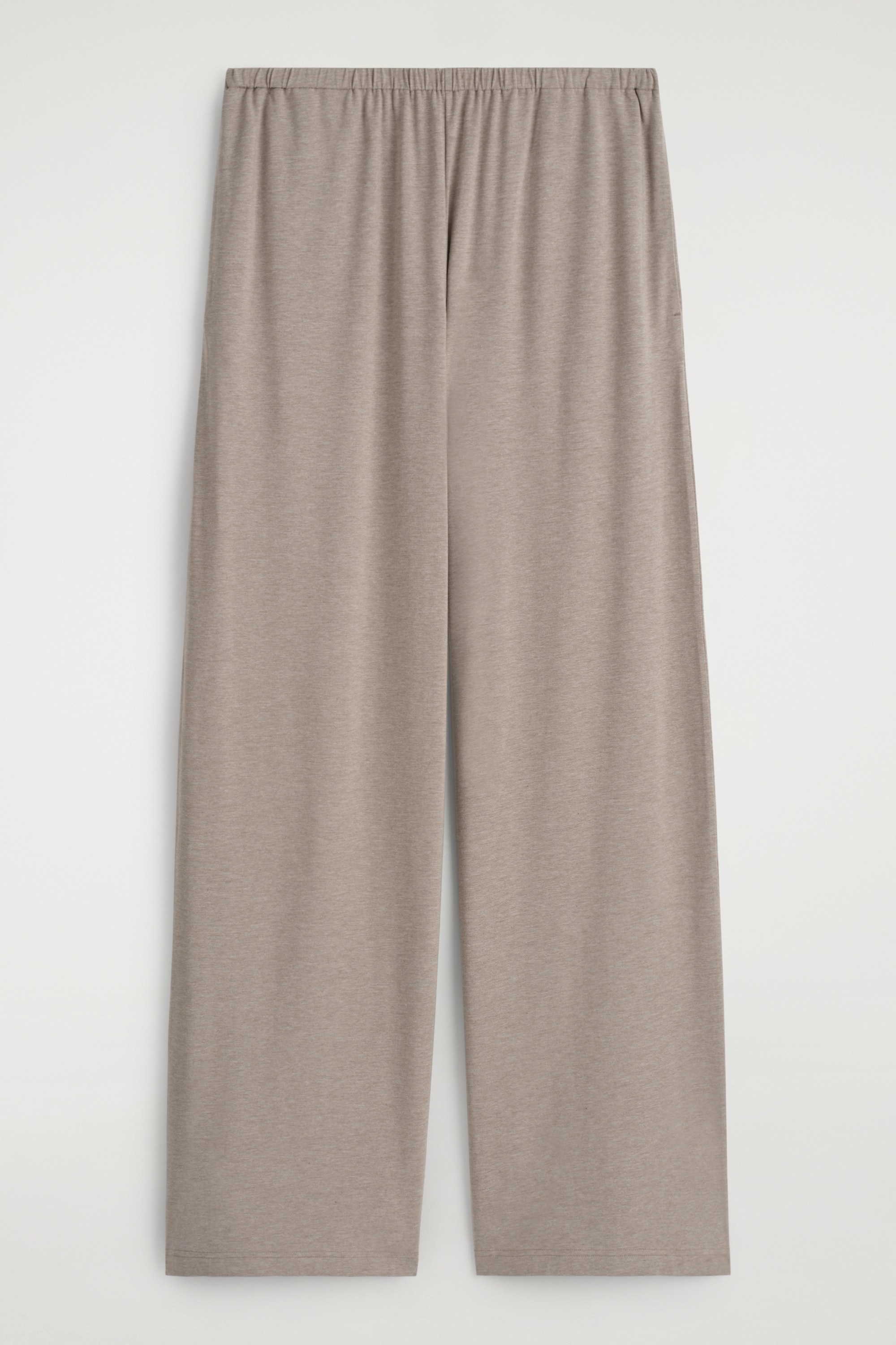 ŠIROKÉ KALHOTY Z PRUŽNÉHO JERSEY - béžový melír