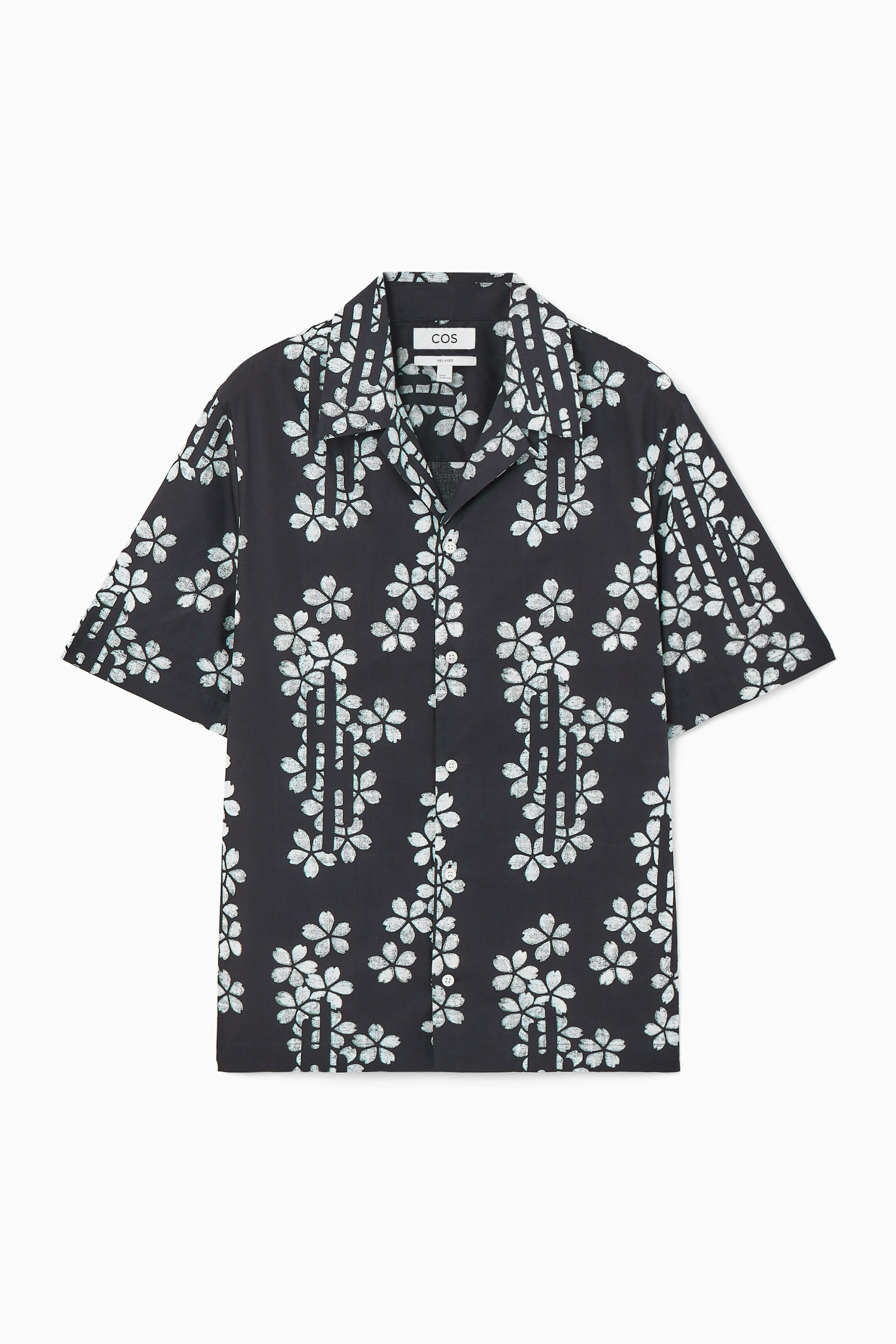 View larger image: RELAXED FLORAL-PRINT COTTON SHORT-SLEEVED SHIRT - BLACK / FLORAL - Men | H&M GB 1
