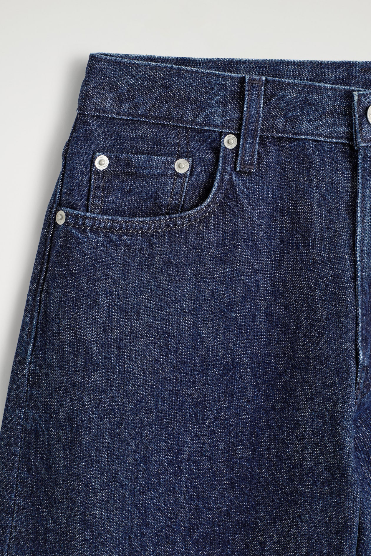 BAY BARREL-LEG JEANS — DARK BLUE