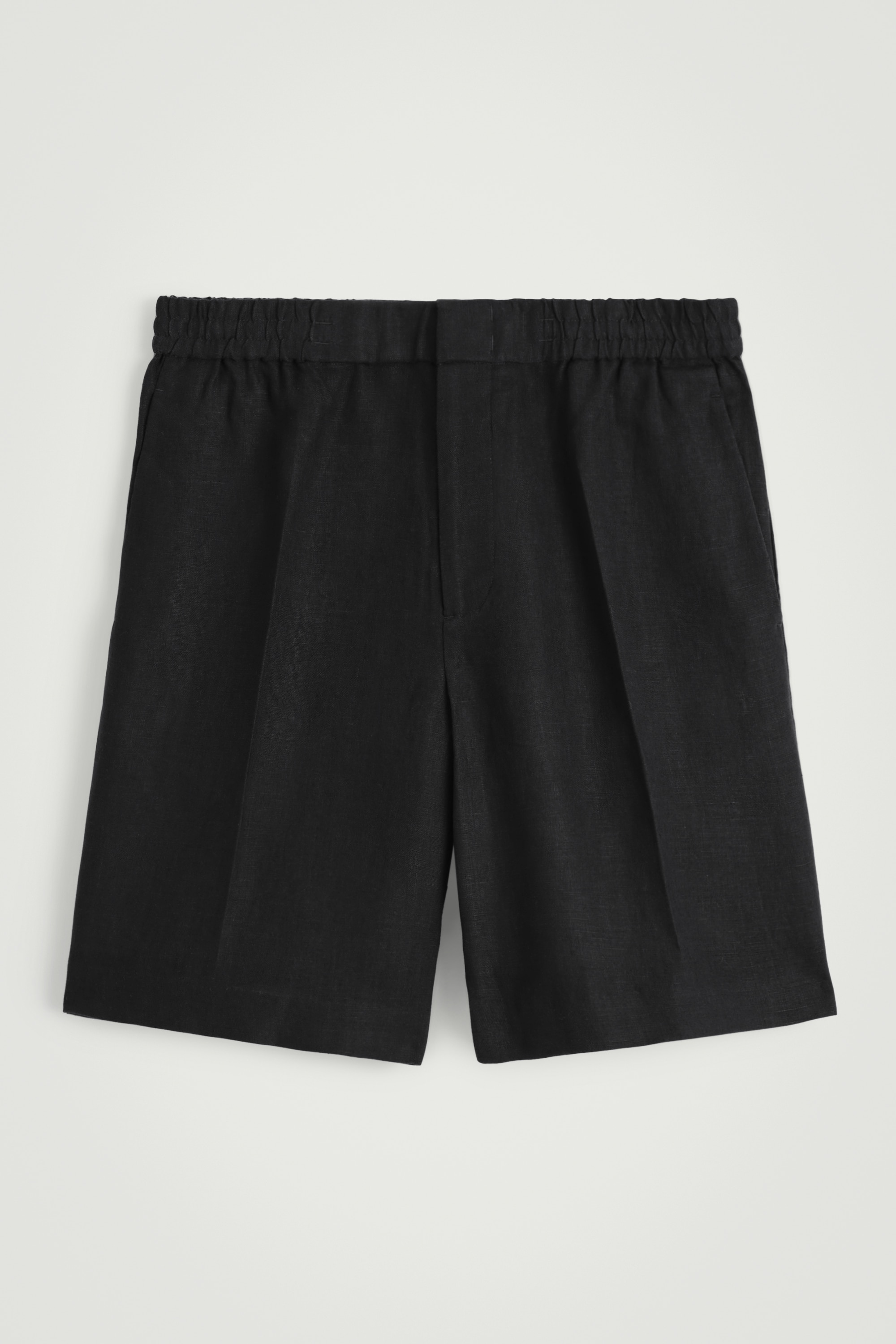 ELASTICATED LINEN SHORTS - BLACK/BLUE/NAVY/BROWN/WHITE