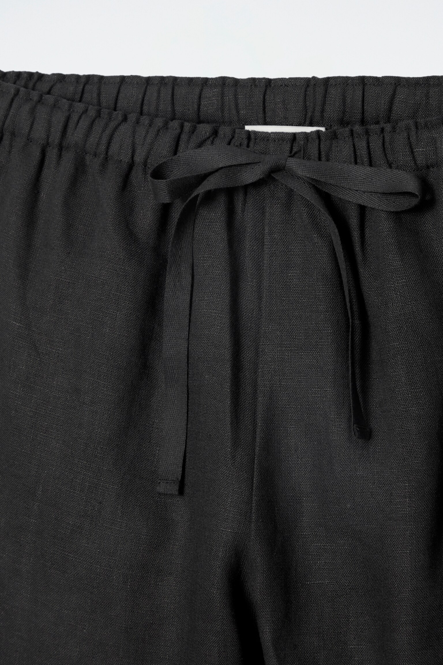 PANTALON TAILLE AJUSTABLE EN LIN - NOIR - 2