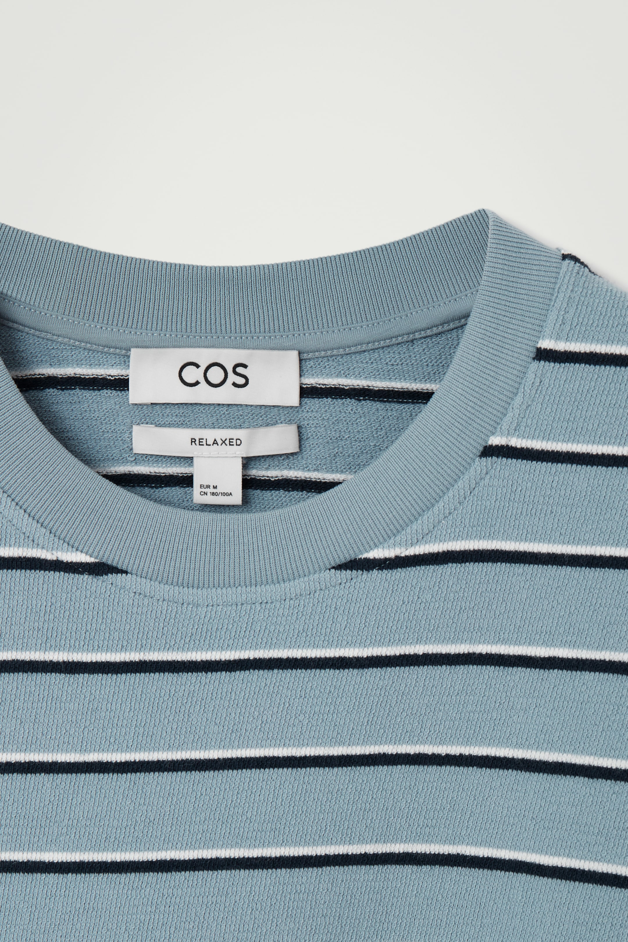View larger image: RELAXED STRIPED COTTON-BOUCLÉ T-SHIRT - BLUE / STRIPED - Men | H&M GB 2