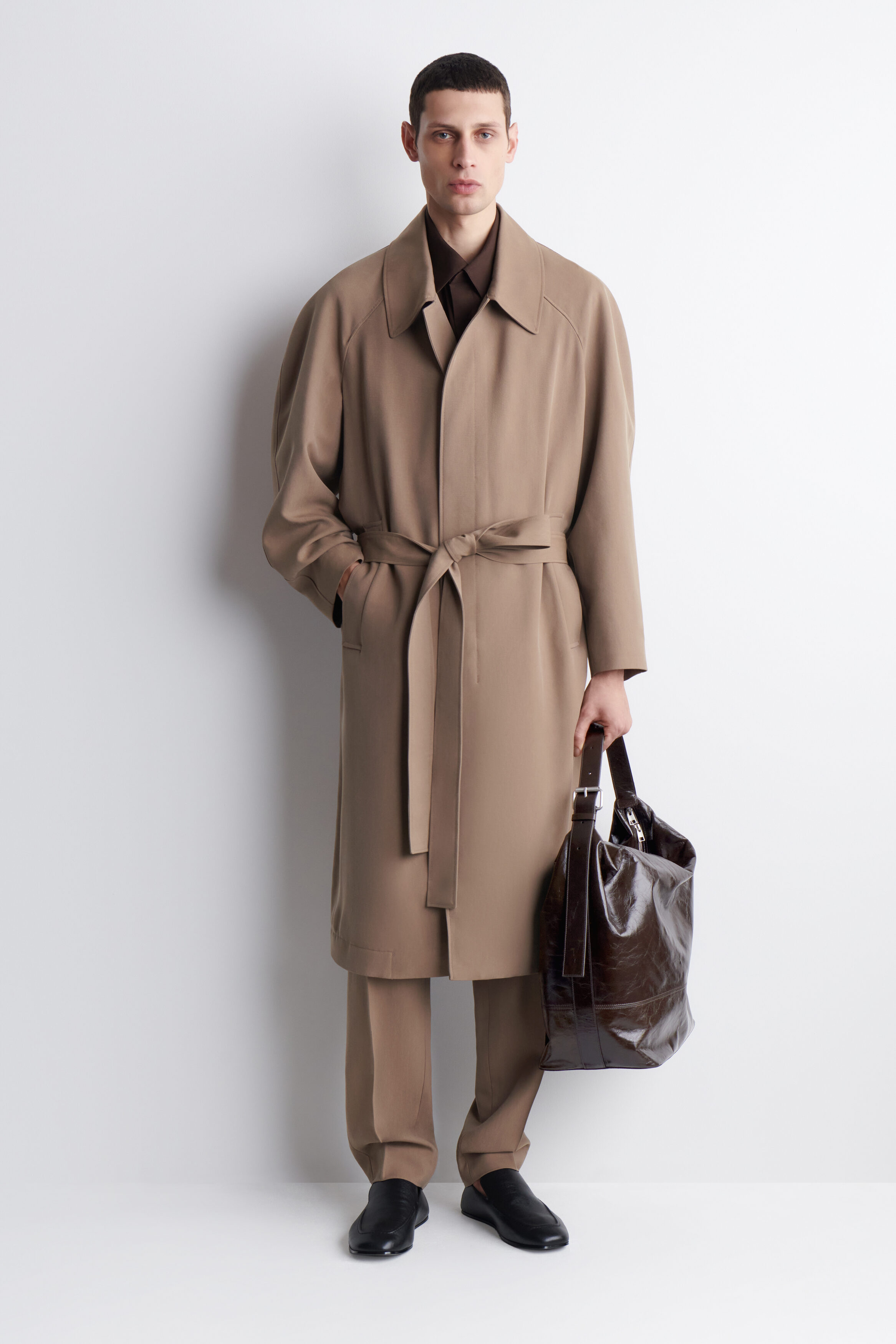 ウール・レザー ベージュ トラベルバッグ COS BUCKLED US COS | CHOCOLATE BITTER - LEATHER - BAG BUCKET バッグ