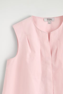 PLEATED SLEEVELESS TOP — PINK 6