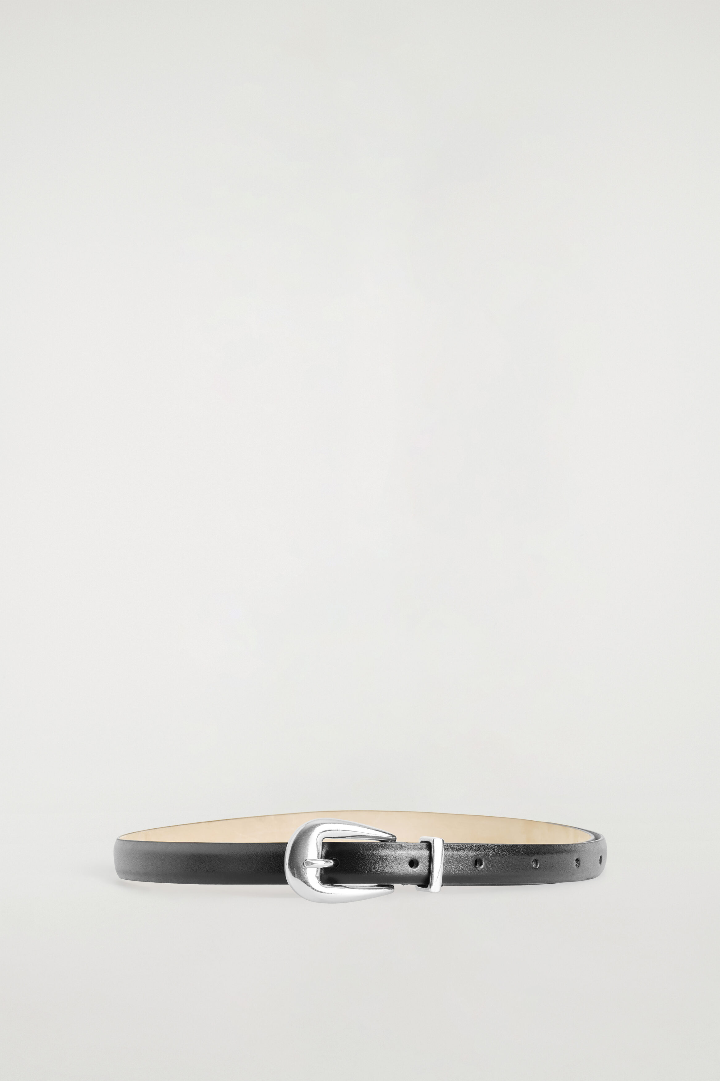 SCULPTED-BUCKLE LEATHER BELT - thumbnail 5