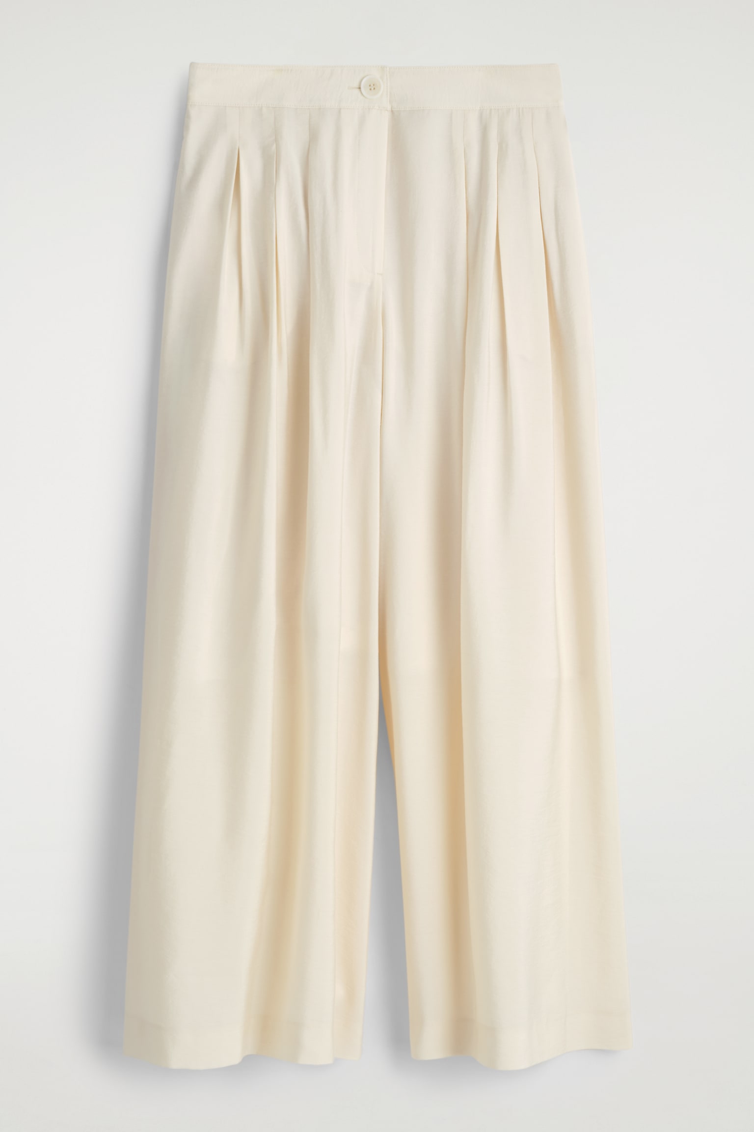 PANTALON LARGE À PLIS EN MODAL - ÉCRU - 2