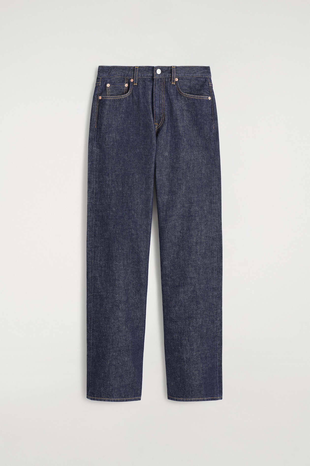 CHORD STRAIGHT-LEG JEANS — DARK INDIGO