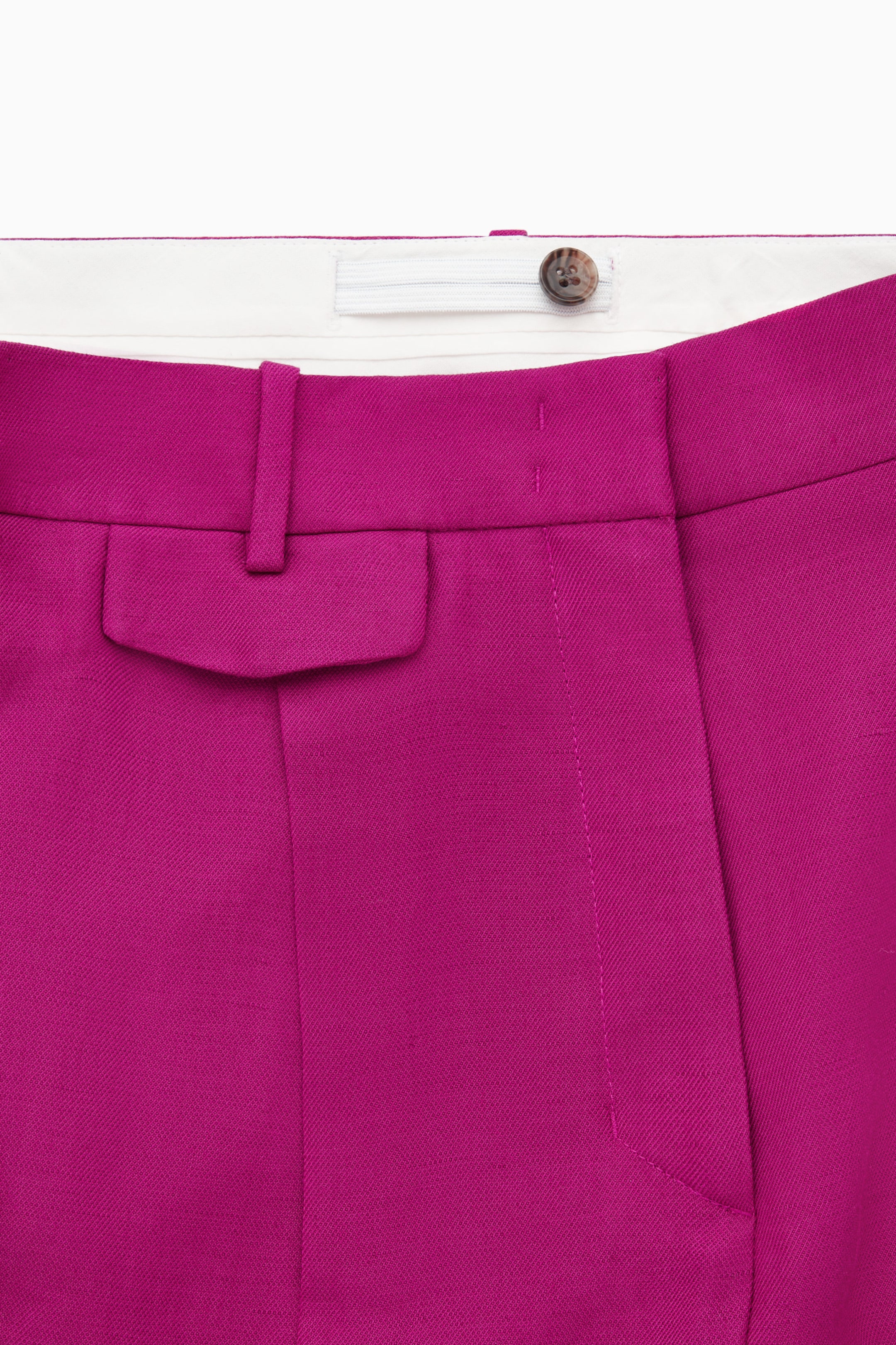 RELAXED LINEN-BLEND WIDE-LEG TROUSERS