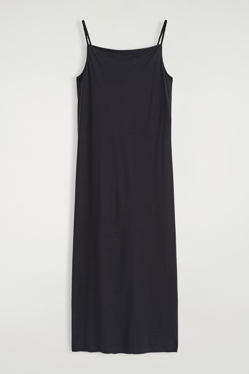 Square-Neck Strappy Jersey Dress