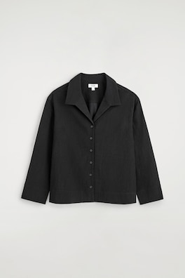 CRINKLED-JERSEY SHIRT — BLACK 8