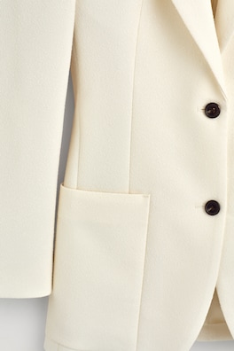 SINGLE-BREASTED BOUCLÉ BLAZER — WHITE 7