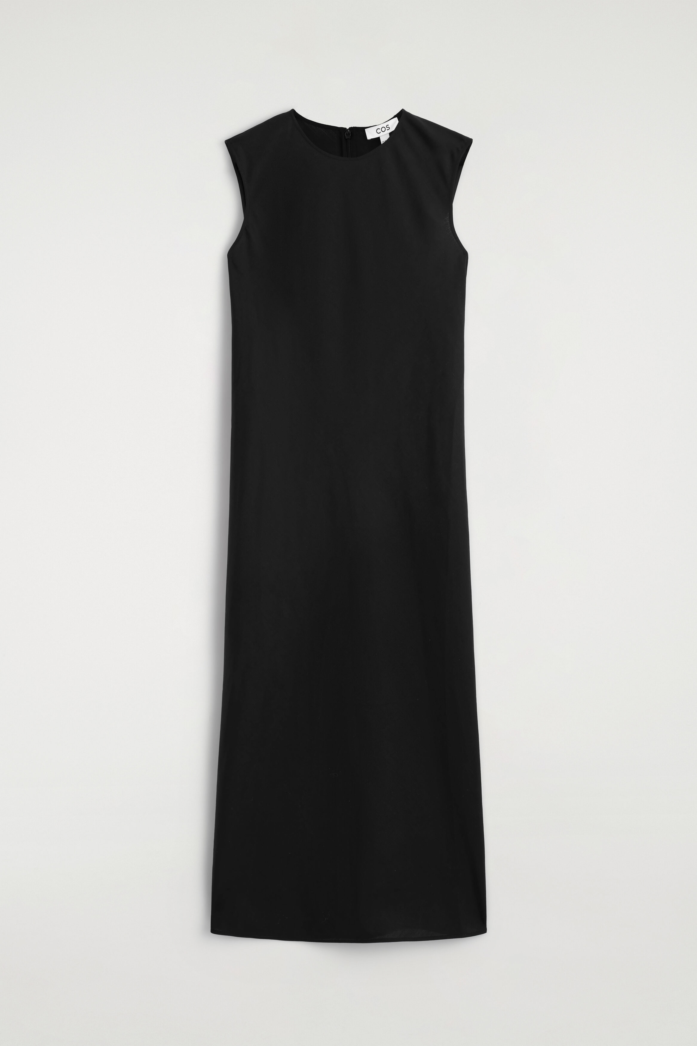 BIAS CUT LINEN BLEND MIDI DRESS - BLACK | COS US