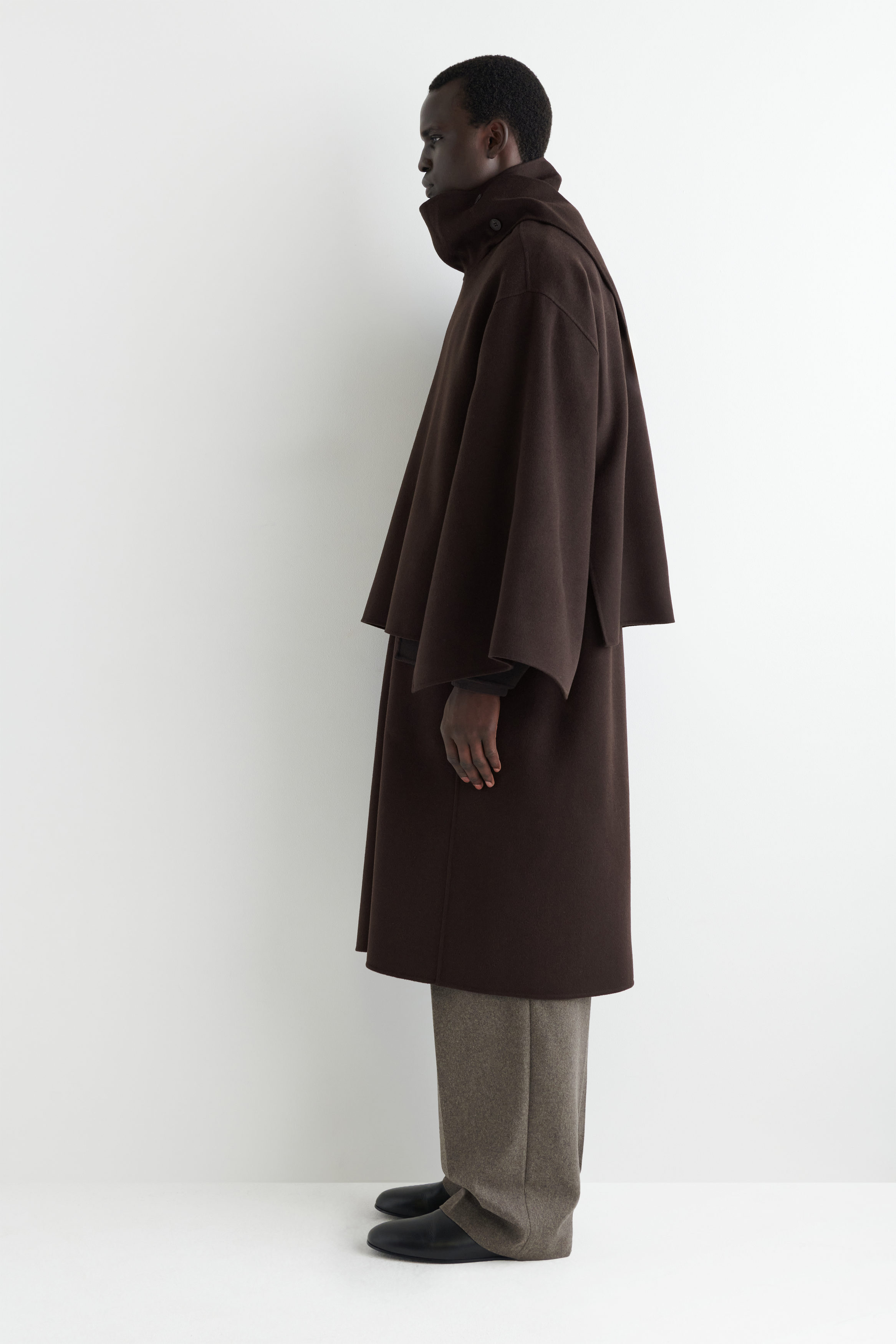 DOUBLE-FACED WOOL CAPE - CHOCOLATE | COS US