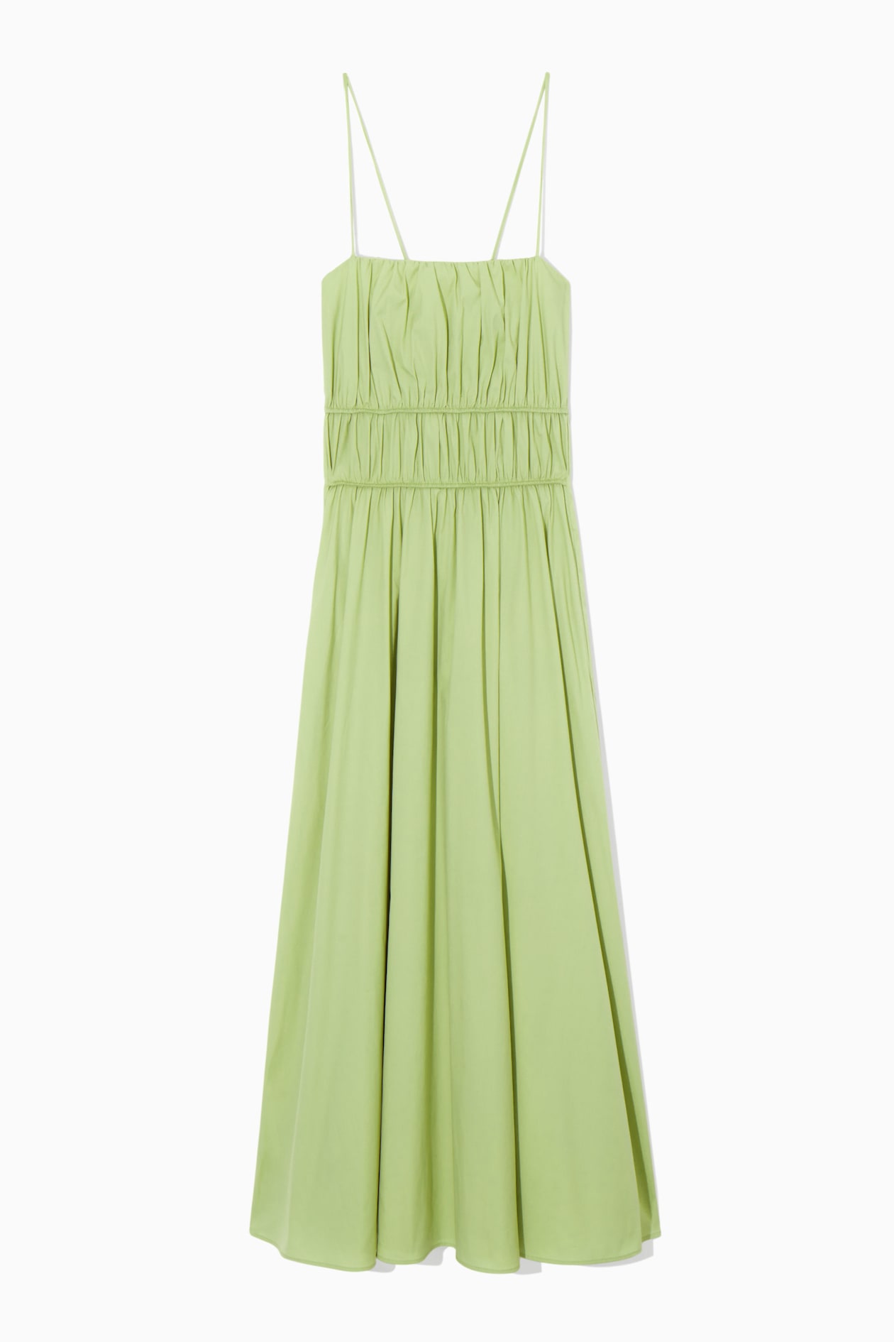 GATHERED BUSTIER MIDI DRESS - LIGHT GREEN | COS DE GATHERED BUSTIER MIDI DRESS - LIGHT GREEN | COS DE