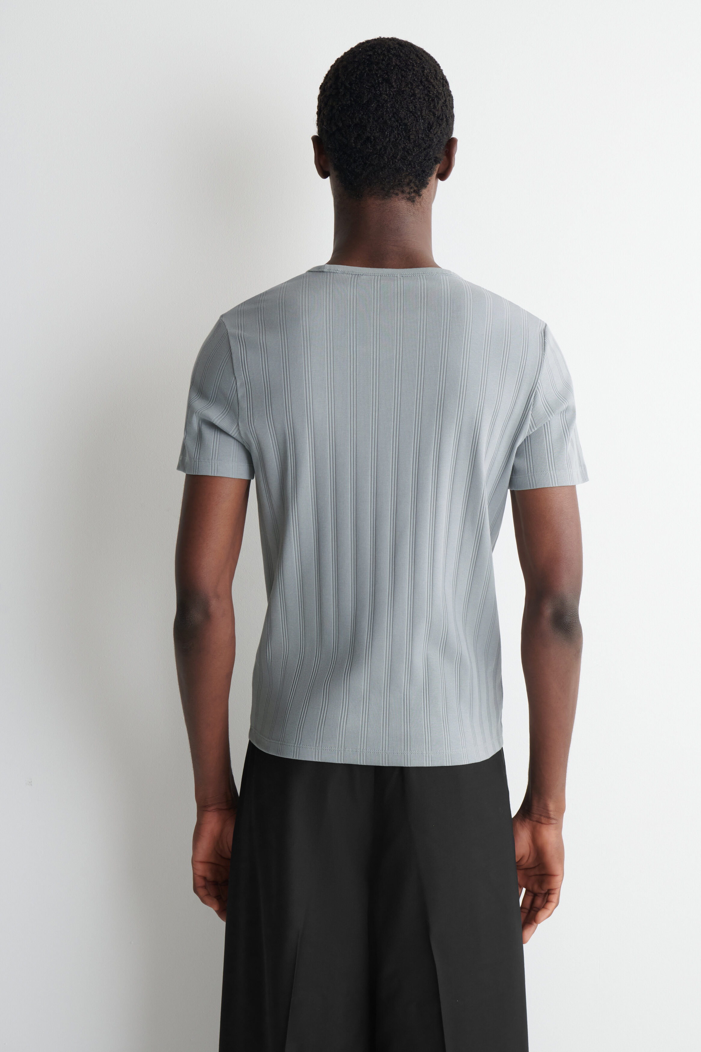 SLIM-FIT WIDE-RIB COTTON T-SHIRT - thumbnail 5