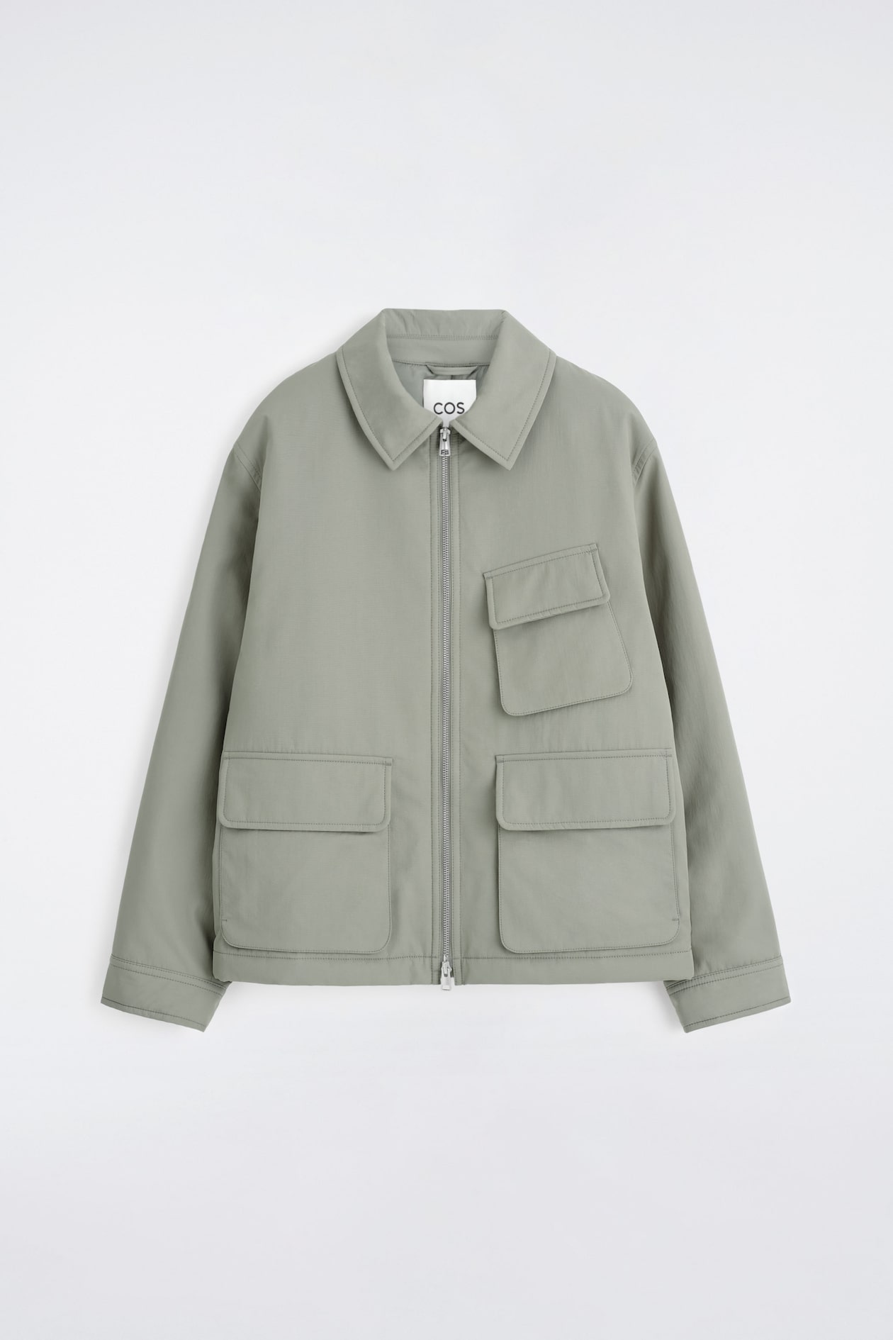 PADDED NYLON UTILITY JACKET — SAGE GREEN