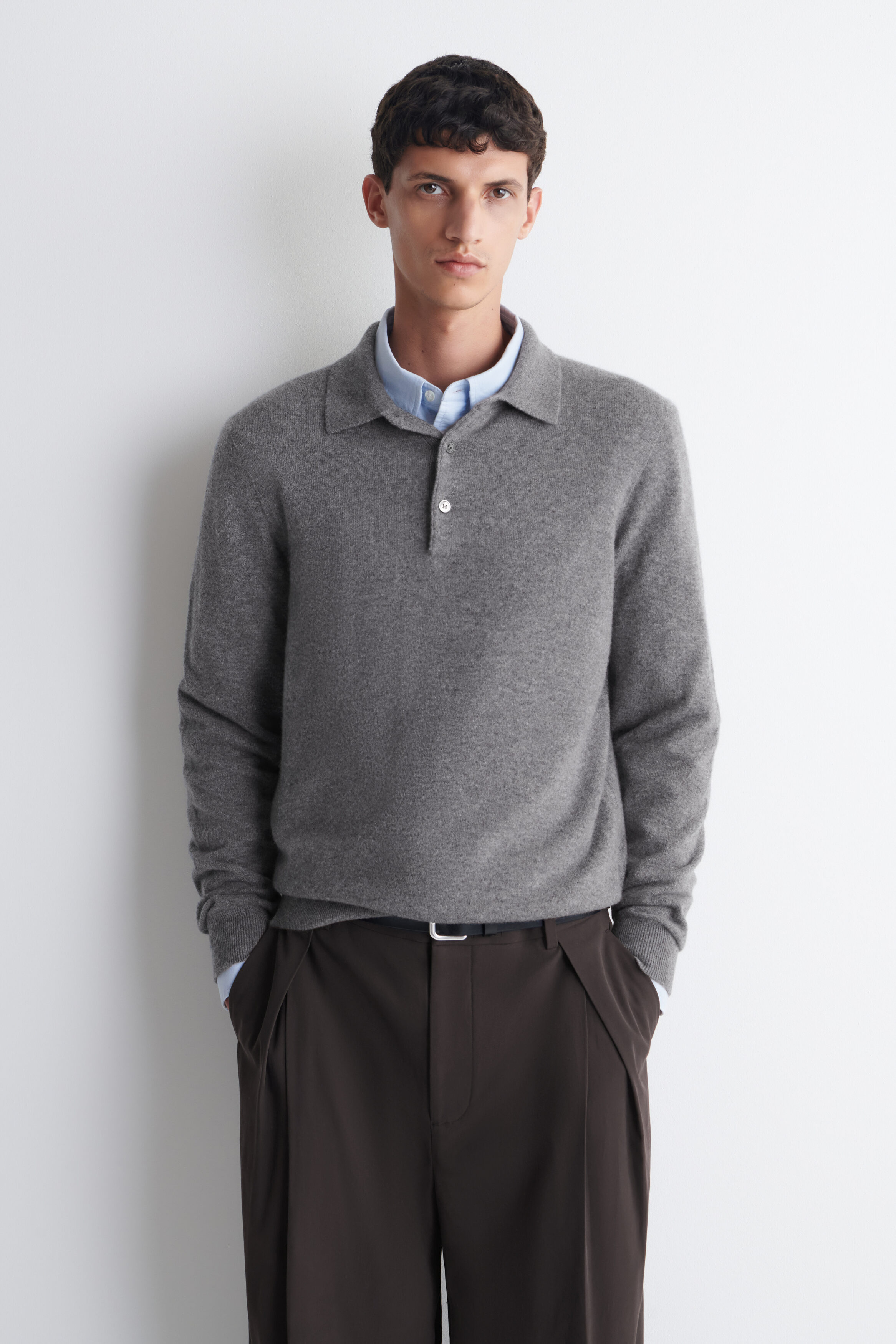 CASHMERE POLO SWEATER