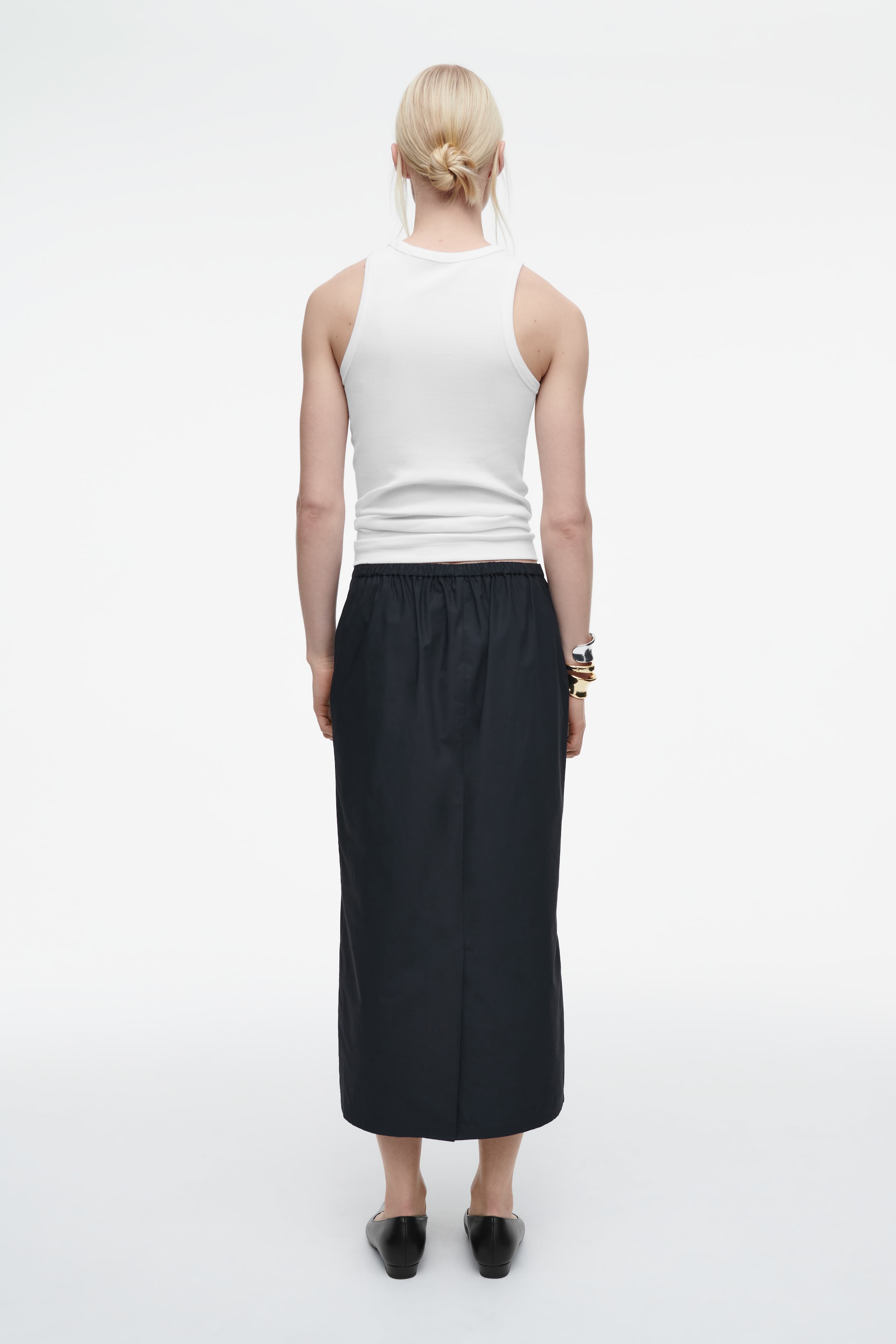 Agrandir l'image: JUPE MIDI TAILLE AJUSTABLE EN COTON - BLEU MARINE - FEMME | H&M FR 5