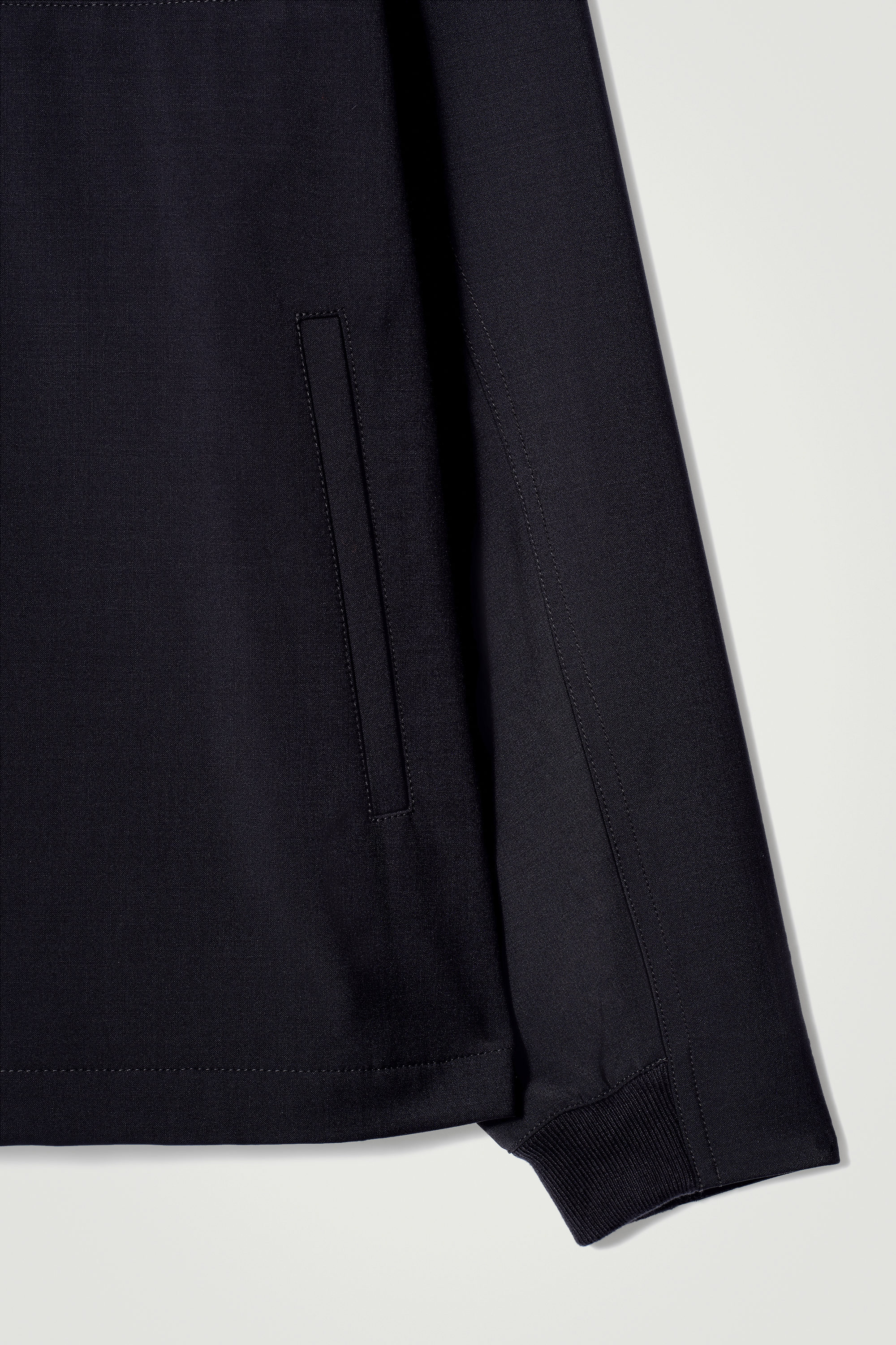 DOUBLE-FACED WOOL-BLEND HALF-ZIP JACKET - NAVY | COS