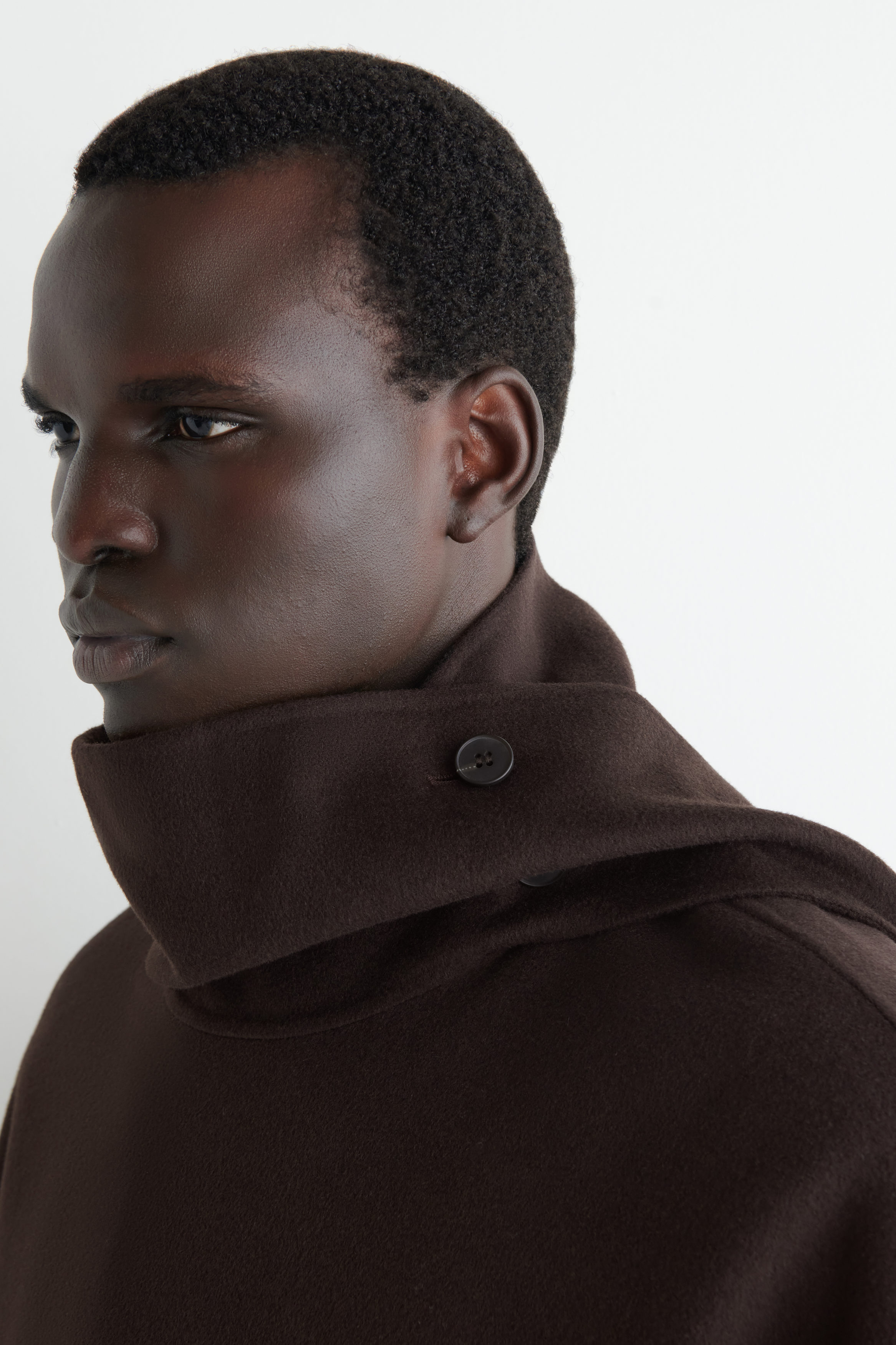 DOUBLE-FACED WOOL CAPE - CHOCOLATE | COS