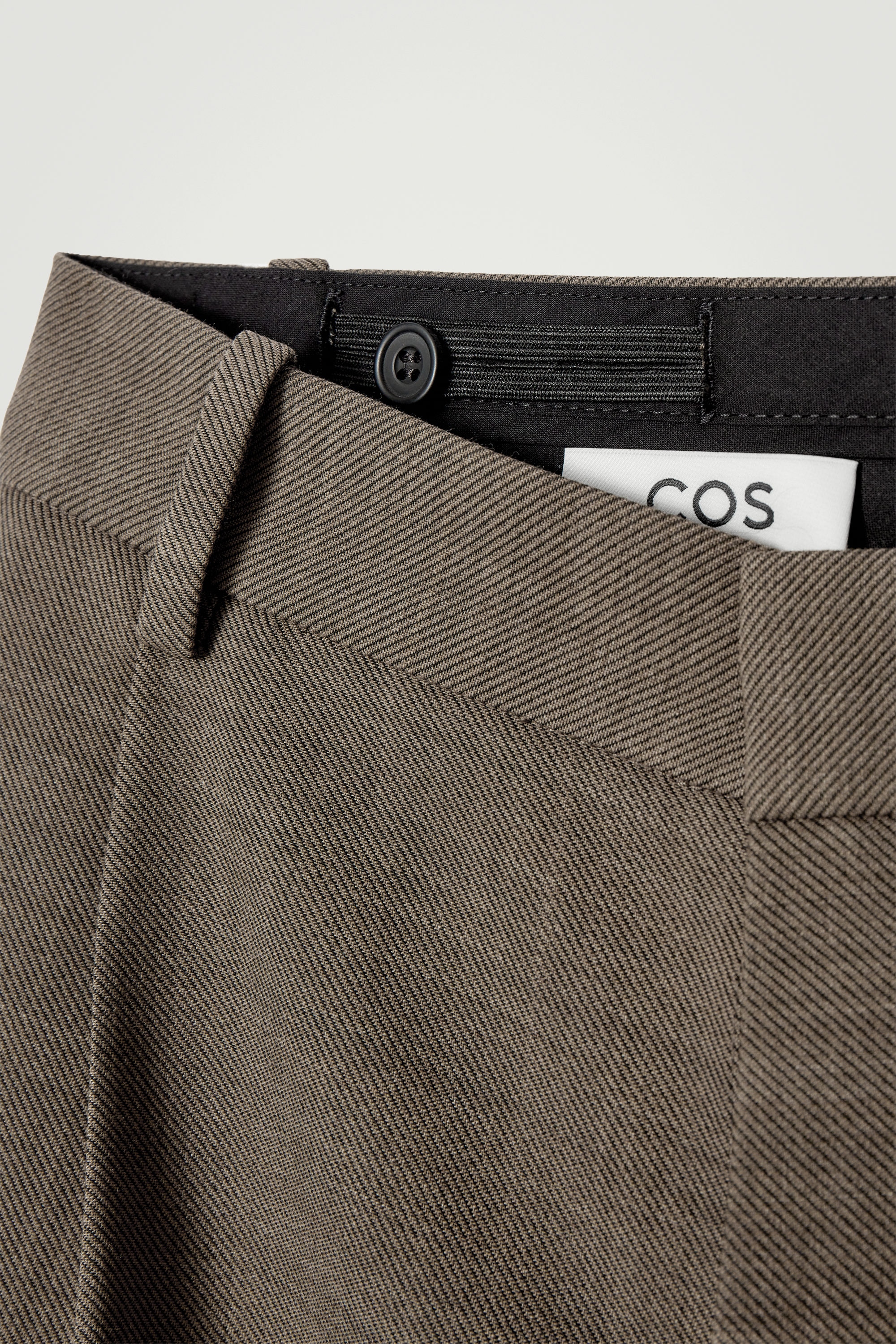 RELAXED WOOL-BLEND TAPERED TROUSERS - DARK BEIGE | COS