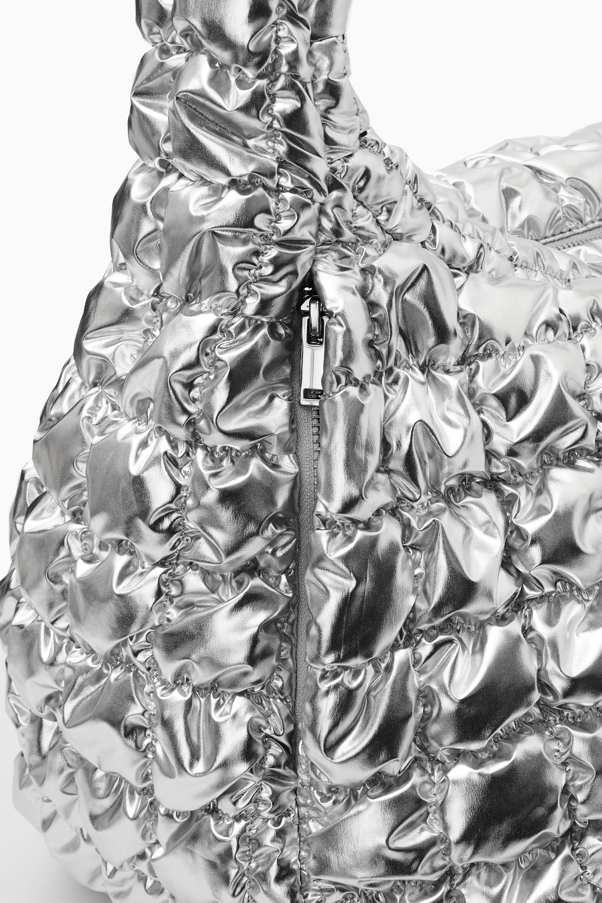 OVERSIZED QUILTED CROSSBODY BAG - SILVER | COS AU