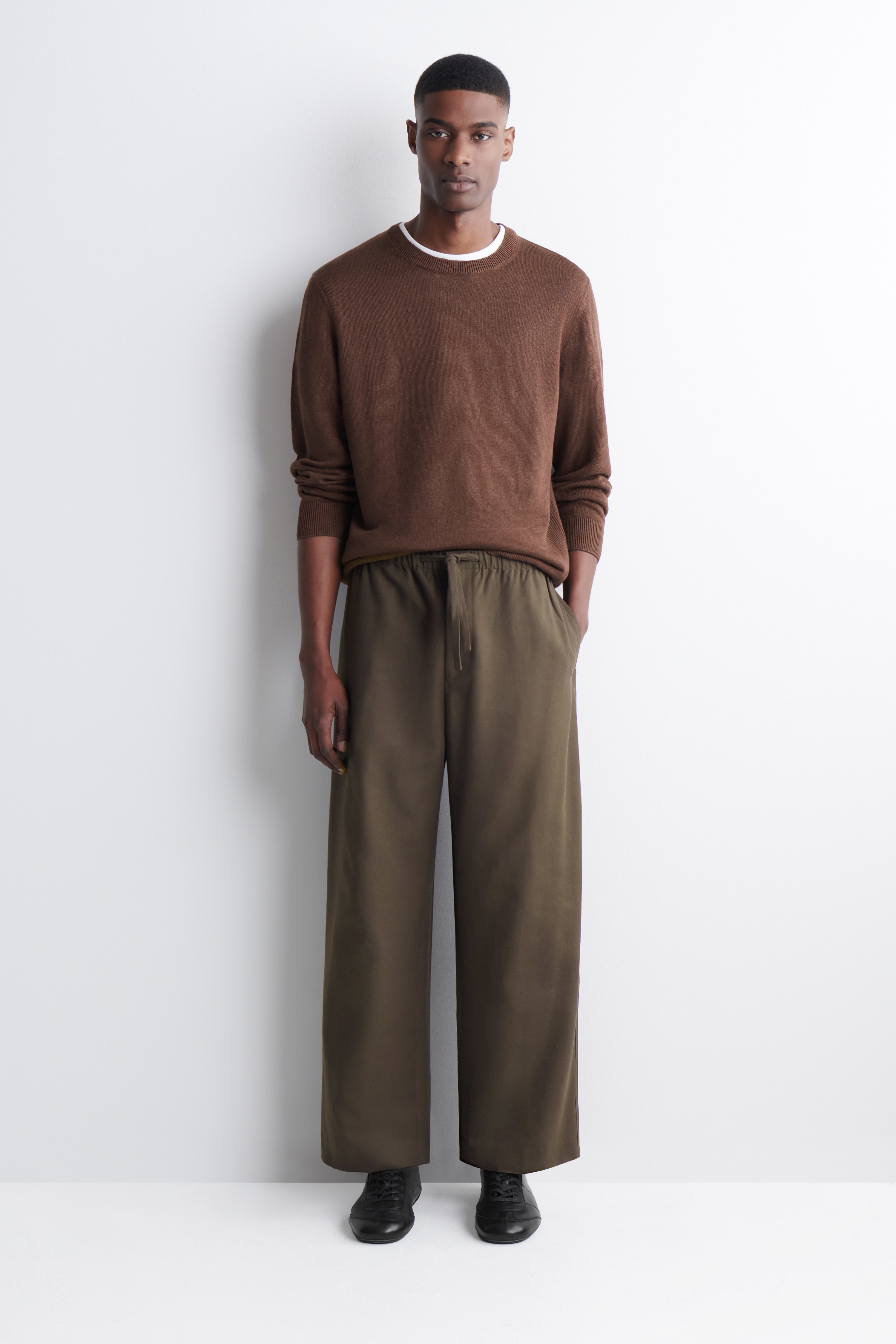 PANTALONI BARREL CON COULISSE - MARRONE/KAKI