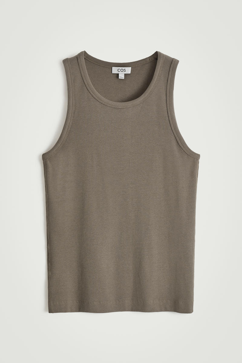 Cos Slim Ribbed Cotton Tank Top