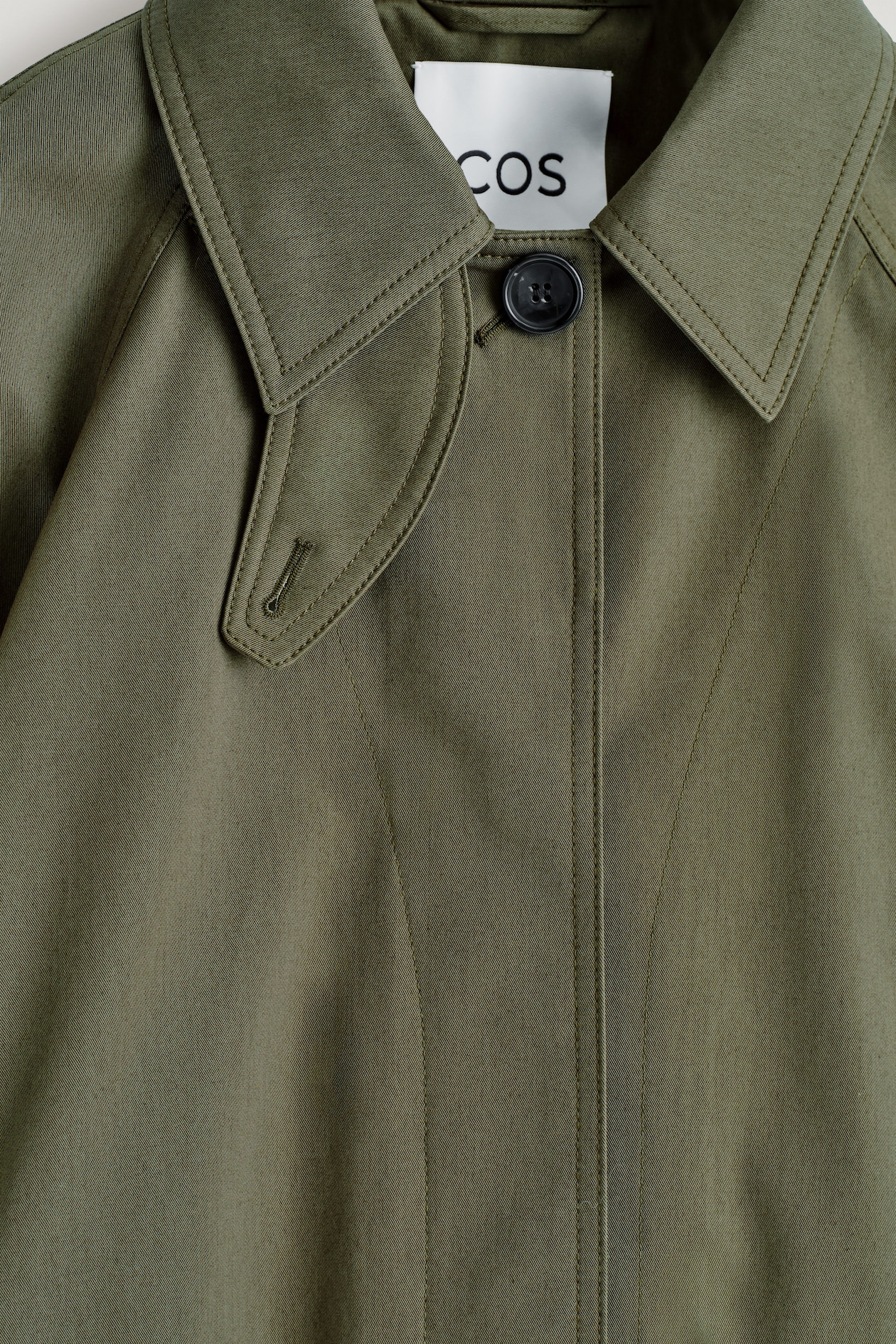A-LINE COTTON-TWILL JACKET — KHAKI