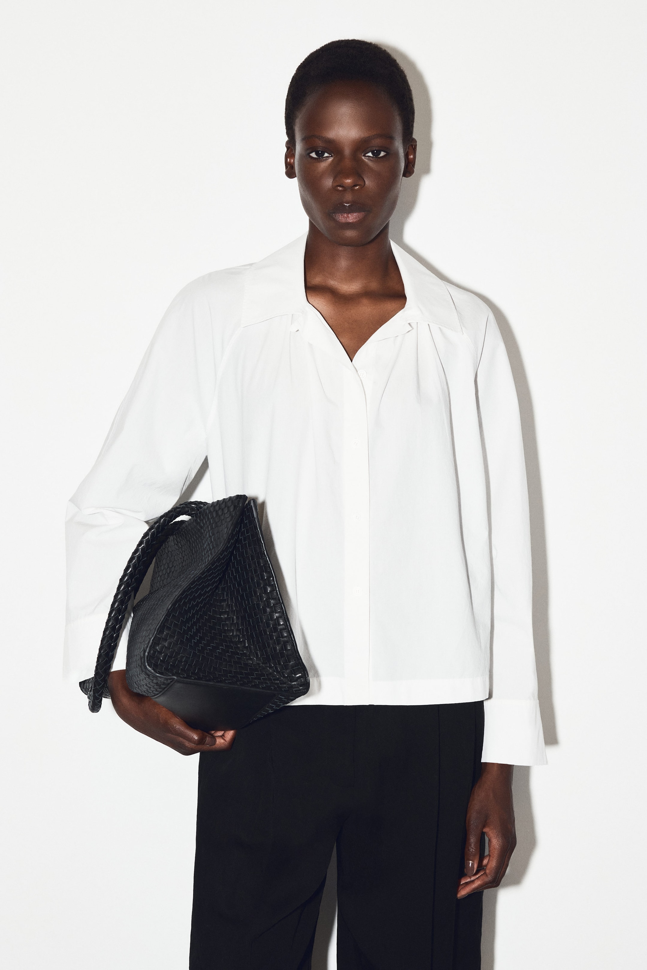 GATHERED PIMA COTTON SHIRT