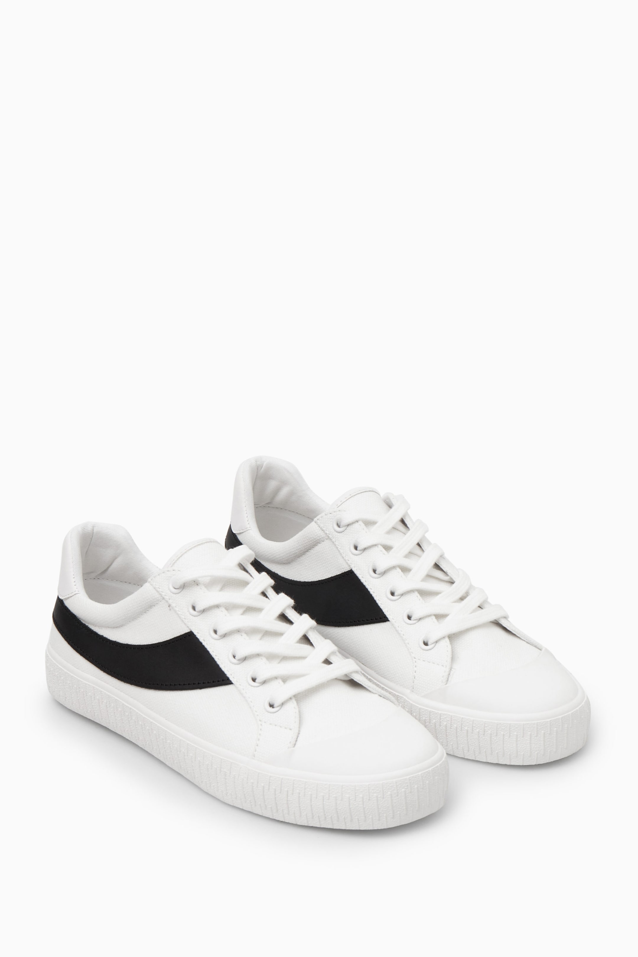 LEATHER-TRIMMED CANVAS SNEAKERS
