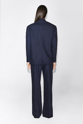 STRUCTURED WOOL-BLEND BLAZER — NAVY 5