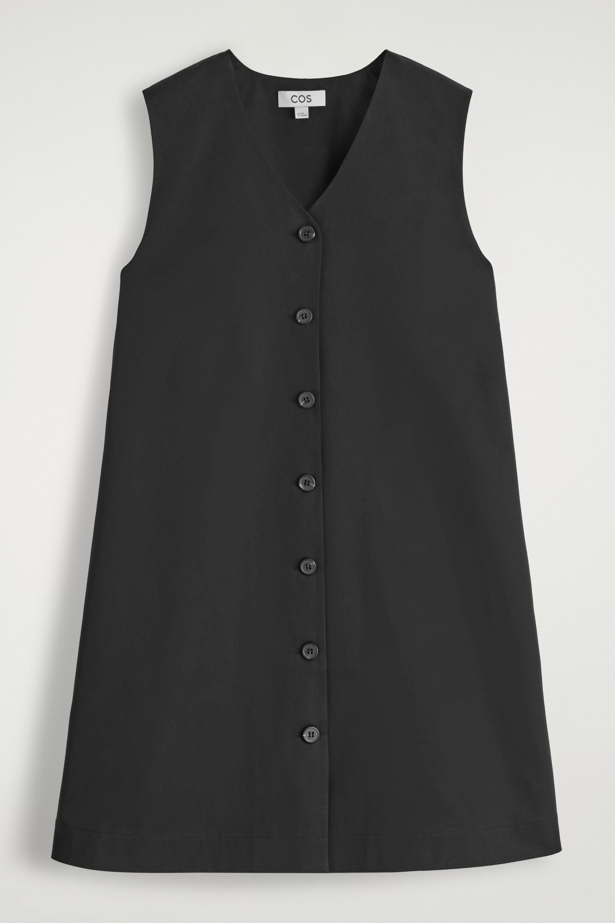 View larger image: BUTTONED PIMA COTTON MINI DRESS - BLACK - Ladies | H&M GB 4