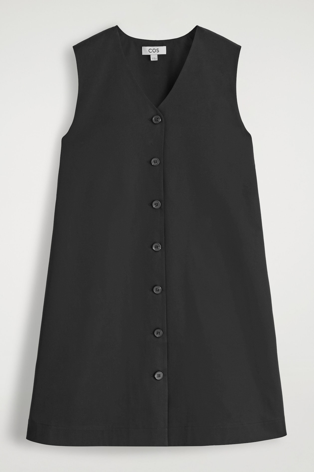 BUTTONED PIMA COTTON MINI DRESS