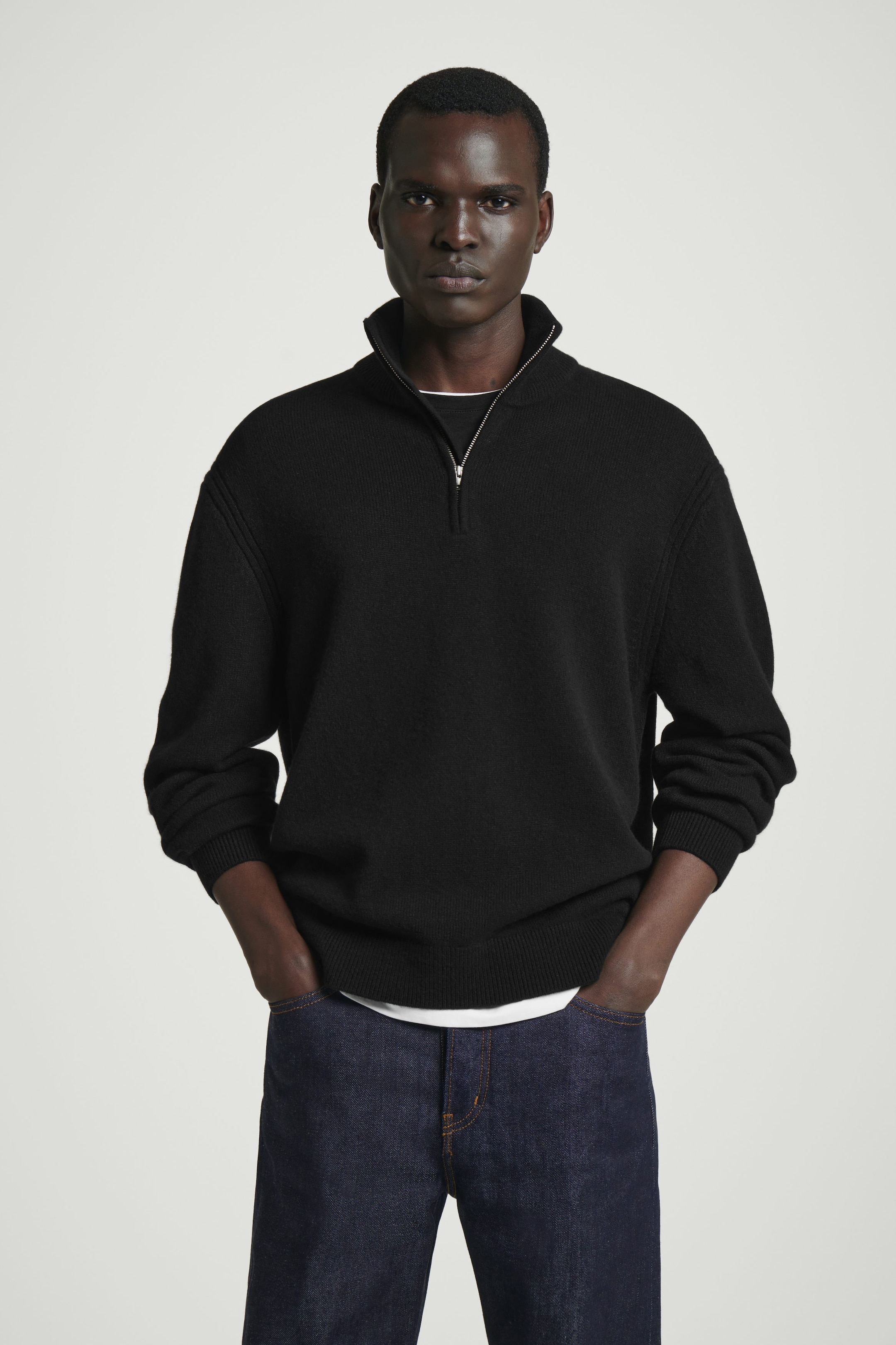 PULL DEMI-ZIPPÉ EN CACHEMIRE