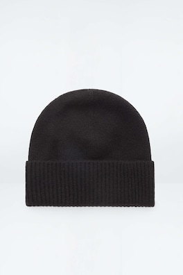PURE CASHMERE BEANIE — BLACK 7