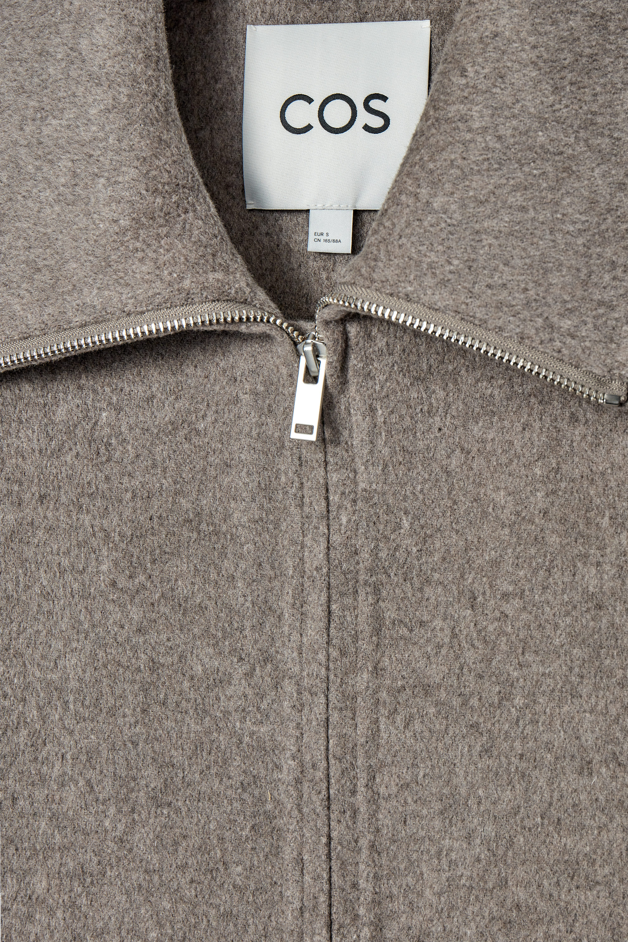 KURTKA Z MIESZANKI Z WEŁNĄ – OVERSIZED FIT - BRĄZOWOSZARY | COS