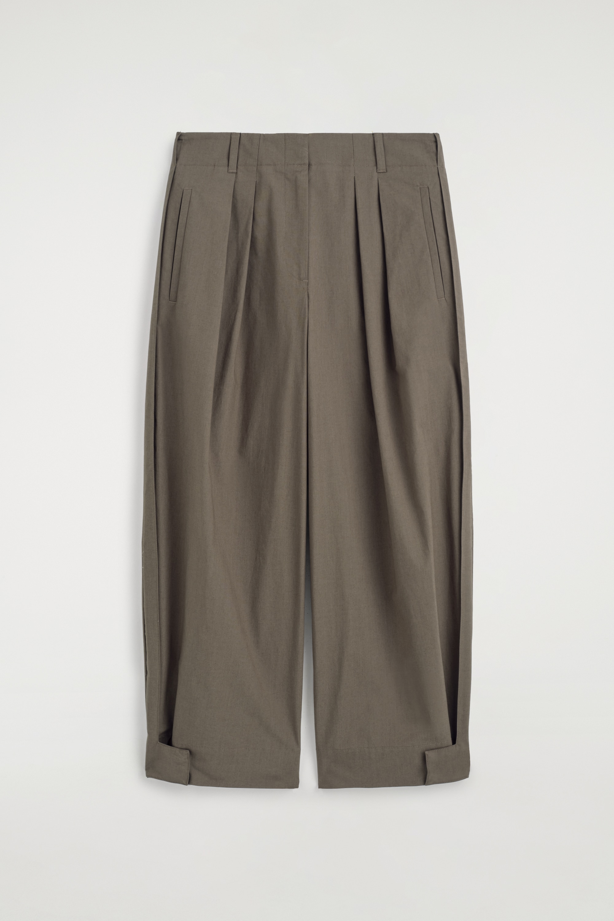 PANTALONI UTILITY AFFUSOLATI CON PINCES - MARRONE/NERO