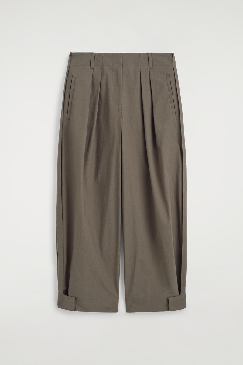 Pleated Tapered Utility Pants
