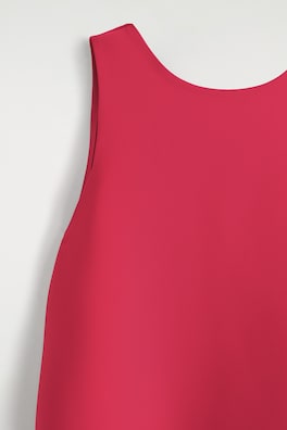 SCUBA A-LINE MINI DRESS — RED 7
