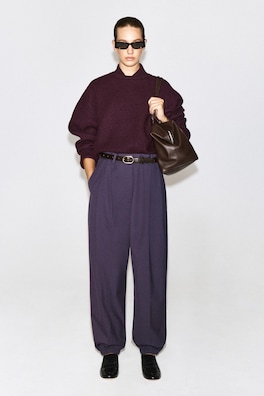PLEATED BALLOON PANTS — DARK PURPLE 2