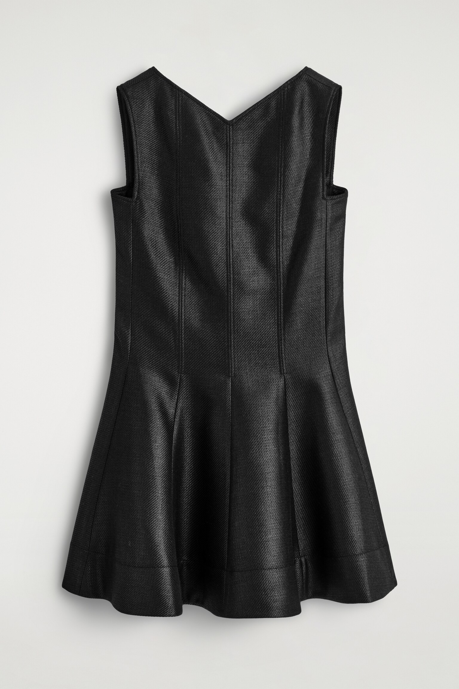 VESTIDO CORTO METALIZADO EN MEZCLA DE LANA - NEGRO METALIZADO - 2